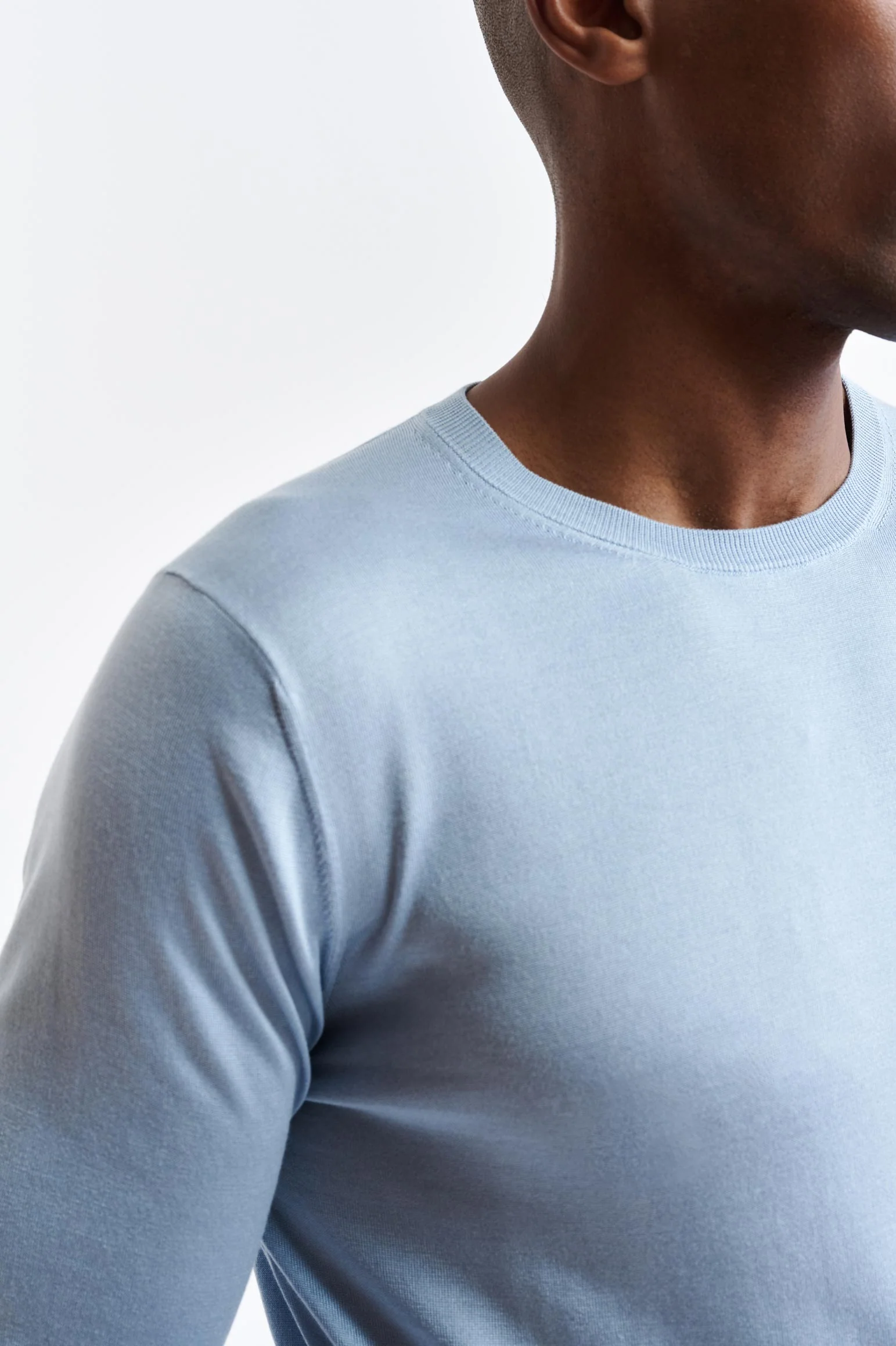 Baby Blue Silk Crewneck Crewe Knitwear - Image 4