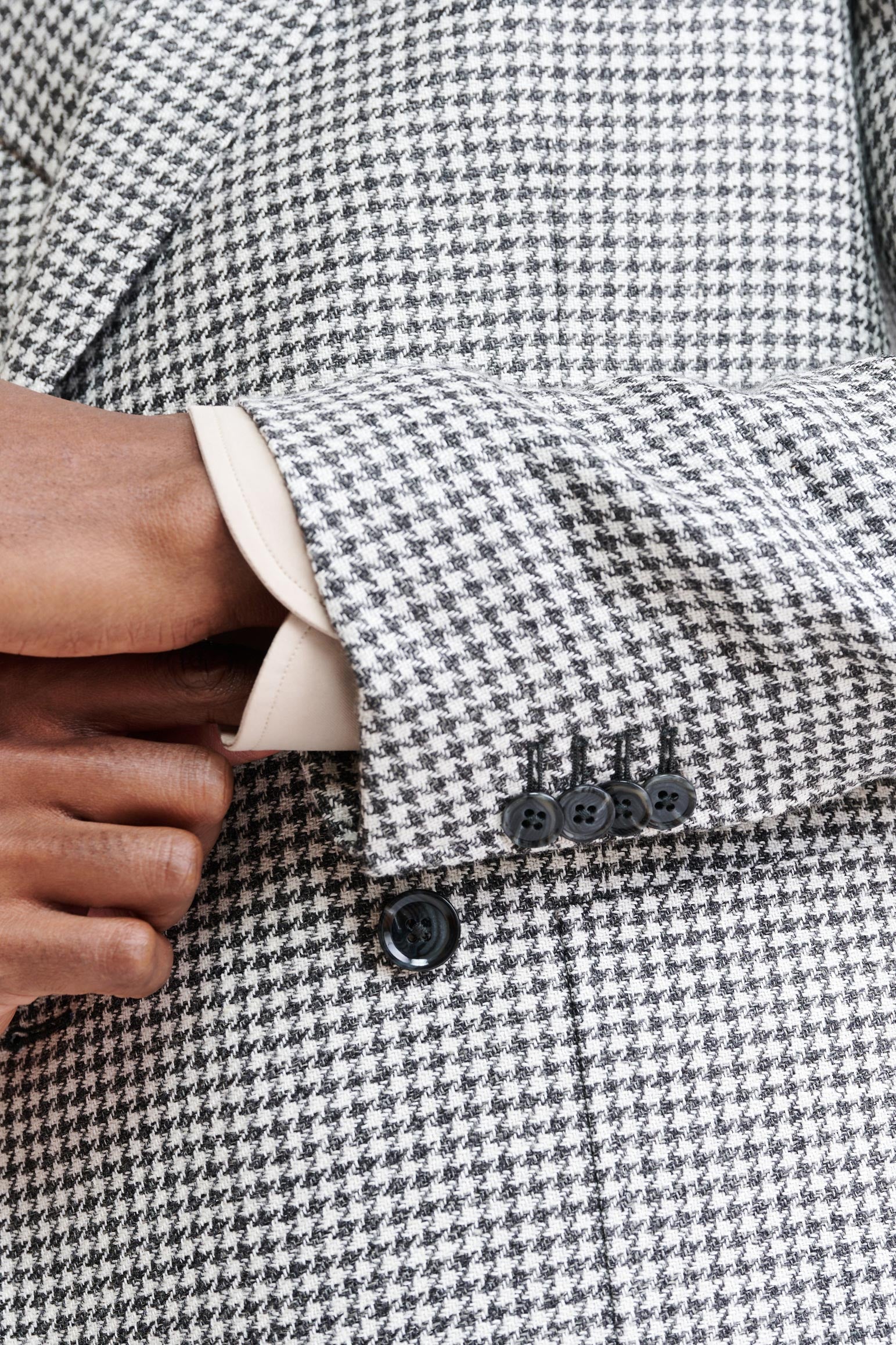 Black-White Wool & Linen Soho Jacket Riviera Trend - Image 5