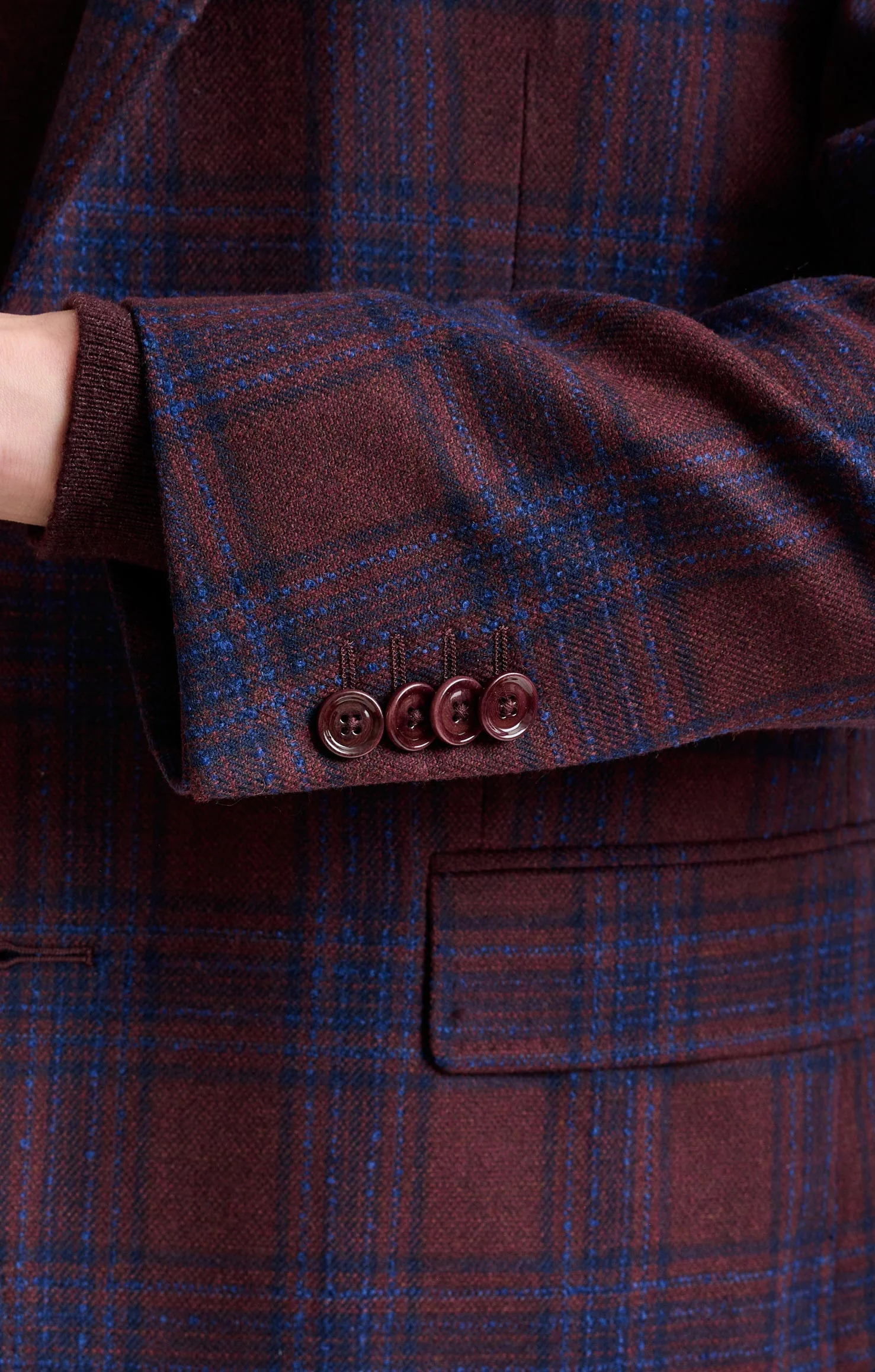 Burgundy Wool & Cashmere Soho Jacket Escape - Image 4