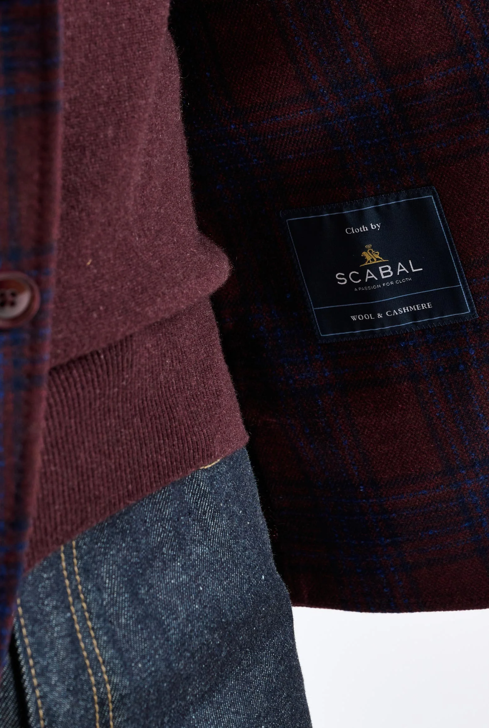 Burgundy Wool & Cashmere Soho Jacket Escape - Image 6