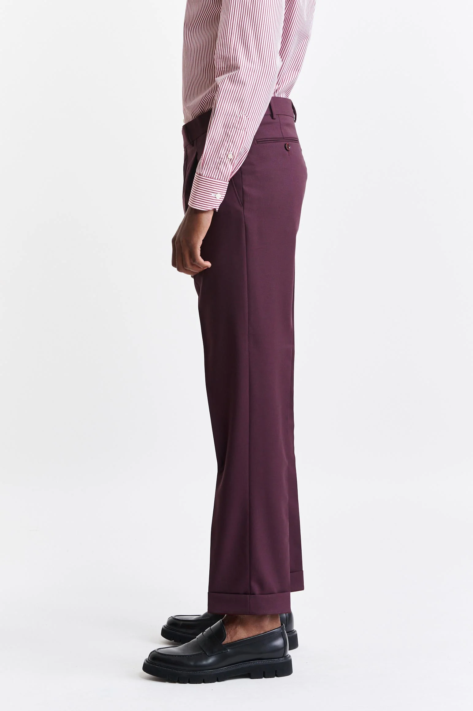 Burgundy Wool Farley Trousers Capri - Image 3