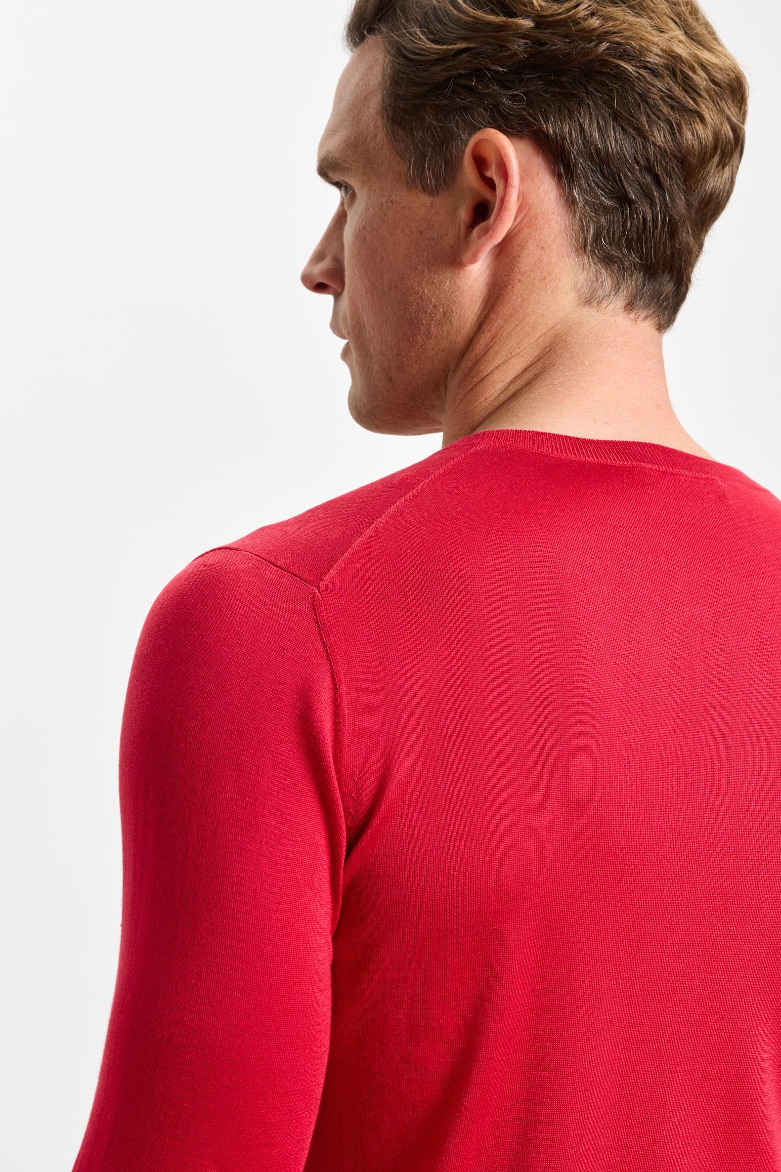 Carmine Silk Crewe Long Sleeve Sweater - Image 3