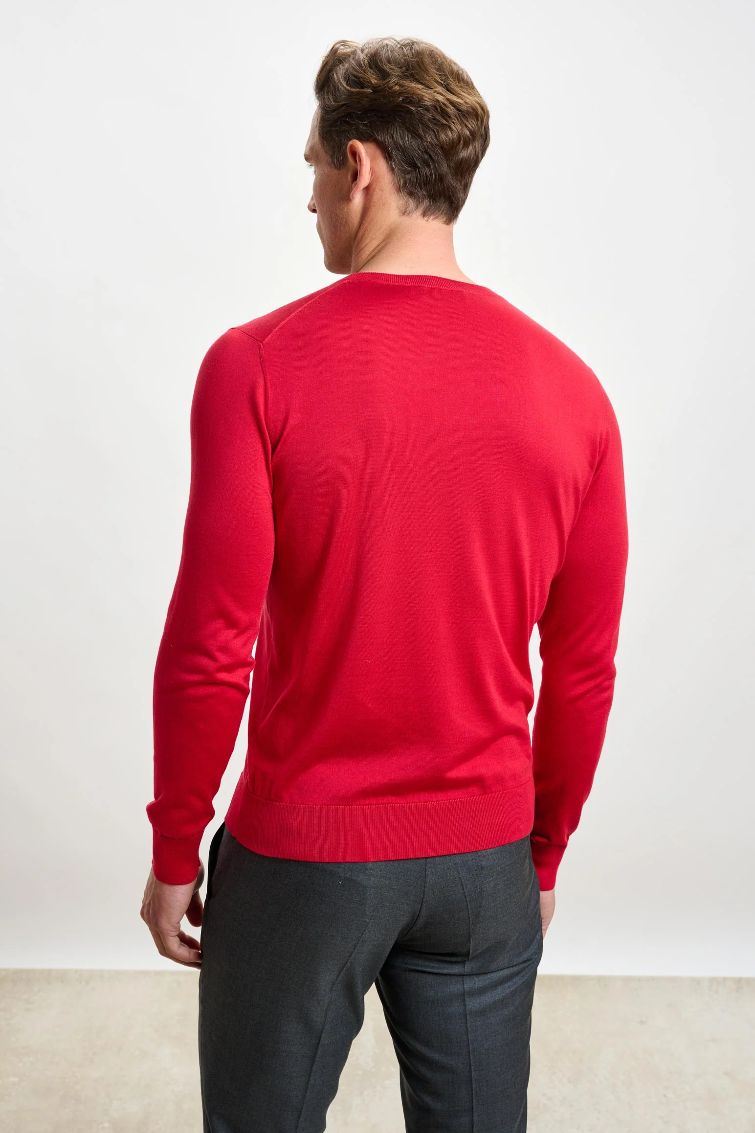 Carmine Silk Crewe Long Sleeve Sweater - Image 4