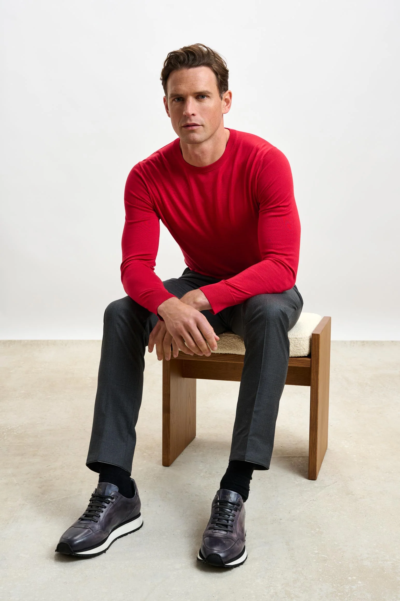 Carmine Silk Crewe Long Sleeve Sweater - Image 5