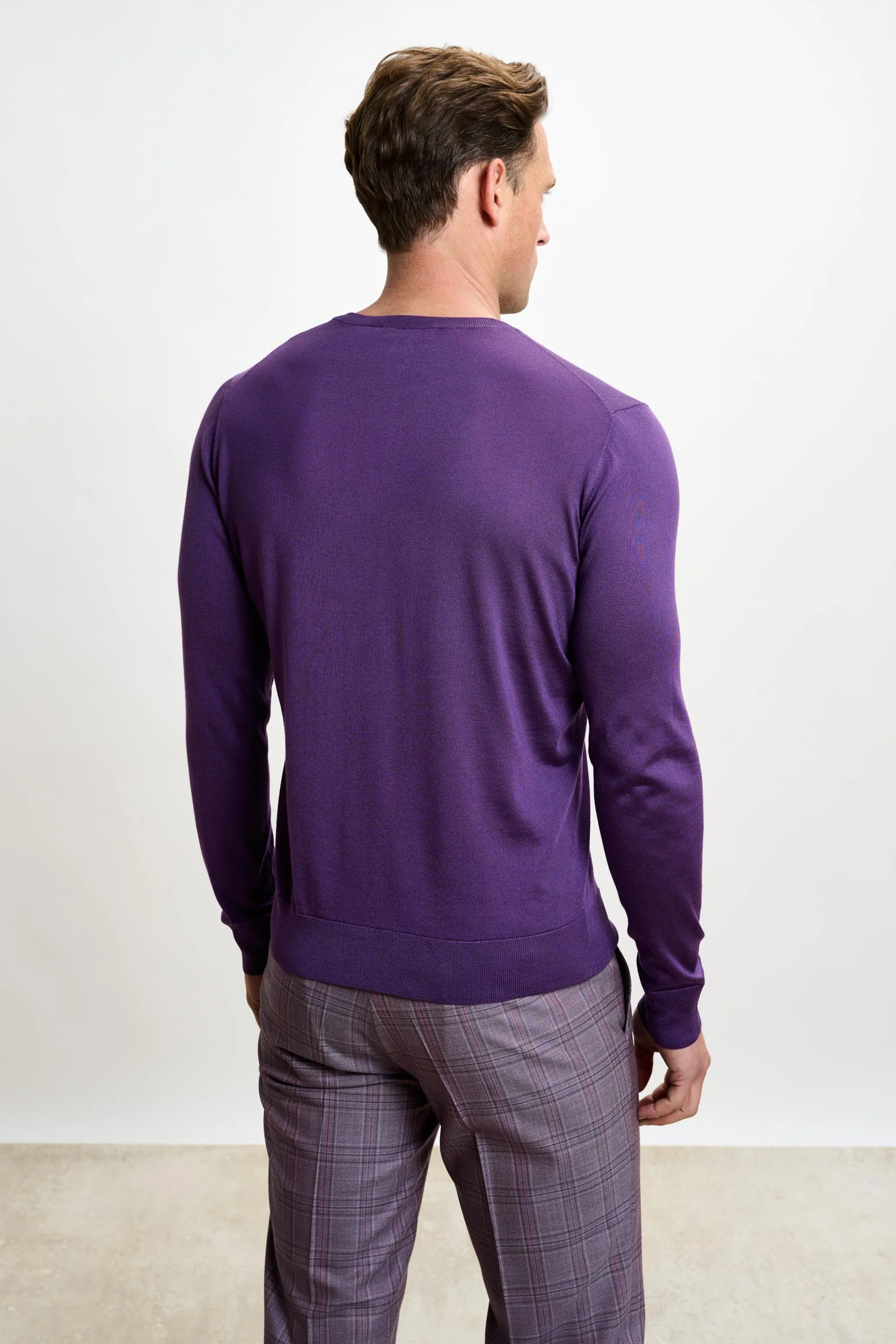 Violet Silk Crewe Long Sleeve Sweater - Image 3
