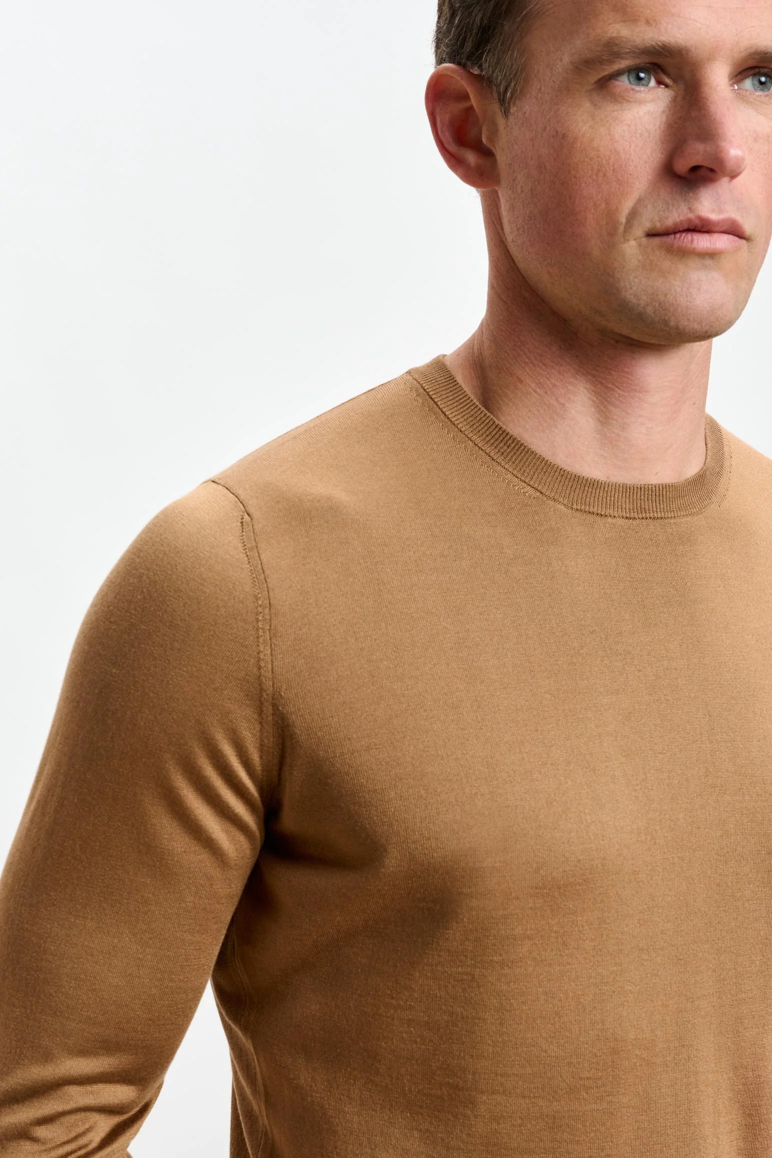 Tobacco Silk Crewe Long Sleeve Sweater - Image 3