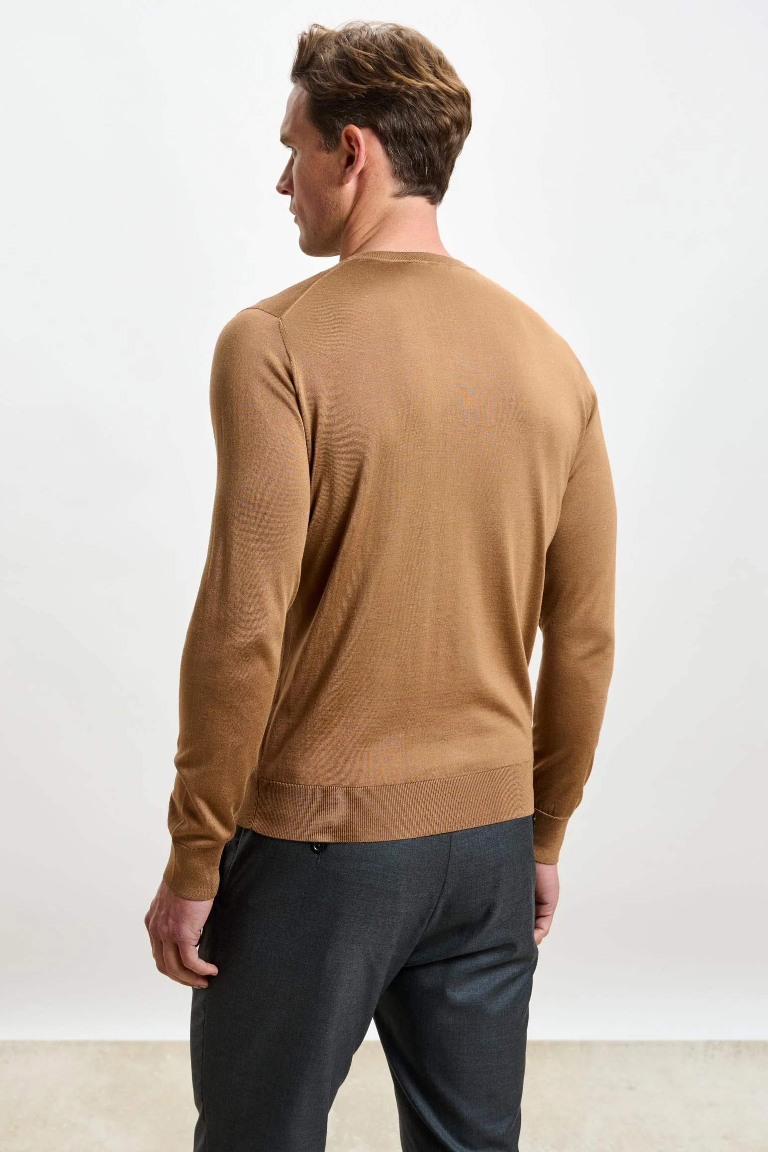 Tobacco Silk Crewe Long Sleeve Sweater - Image 4