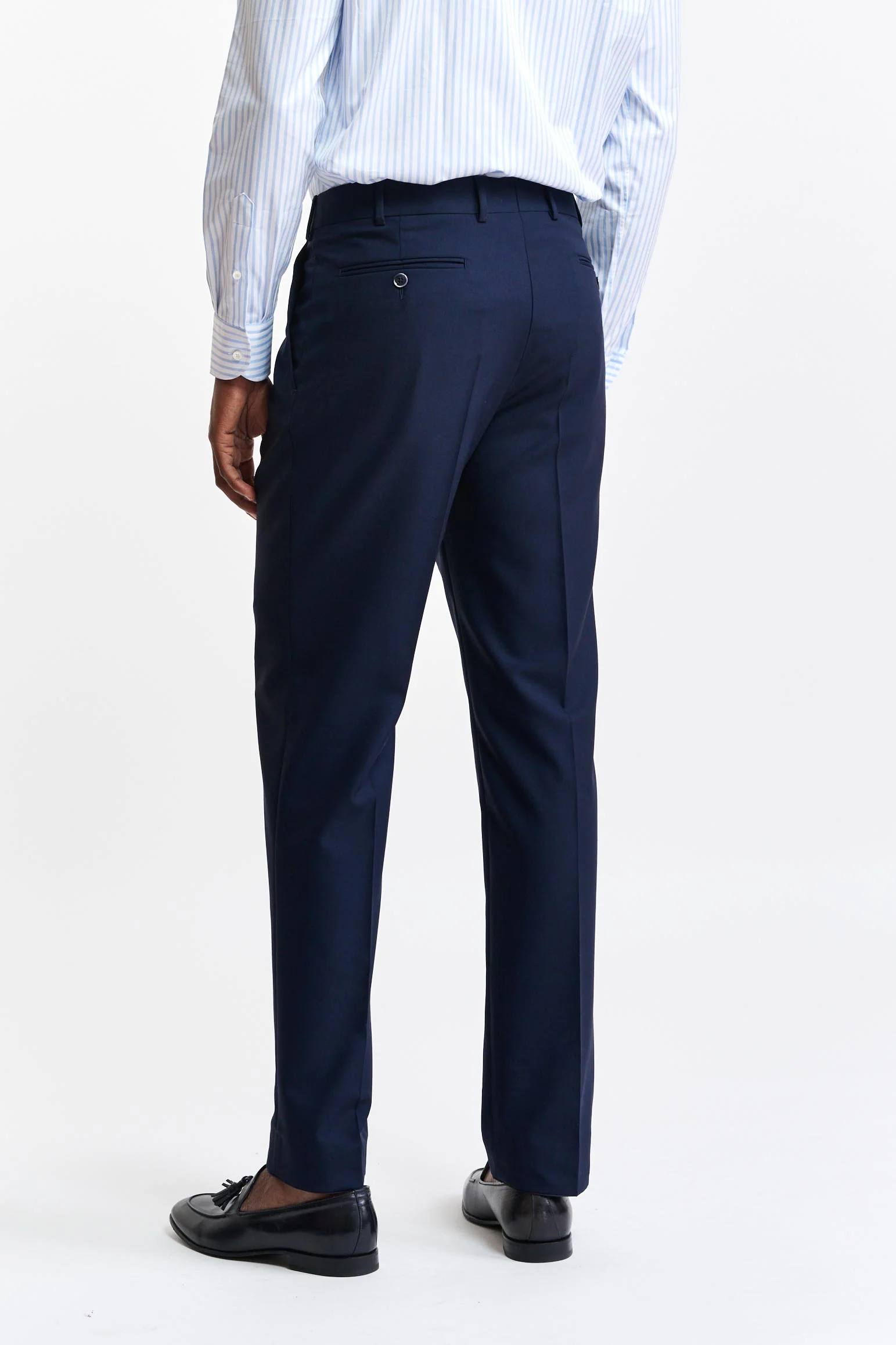 Dark Blue 100% Wool Signature Trousers Capri - Image 6