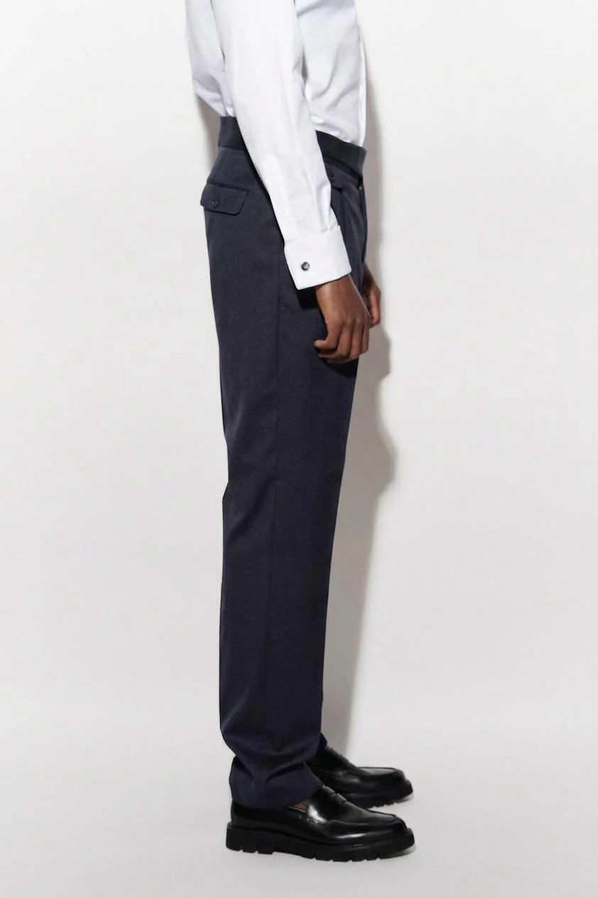 Dark Blue 100% Wool Gurkha Trousers New Deluxe - Image 4