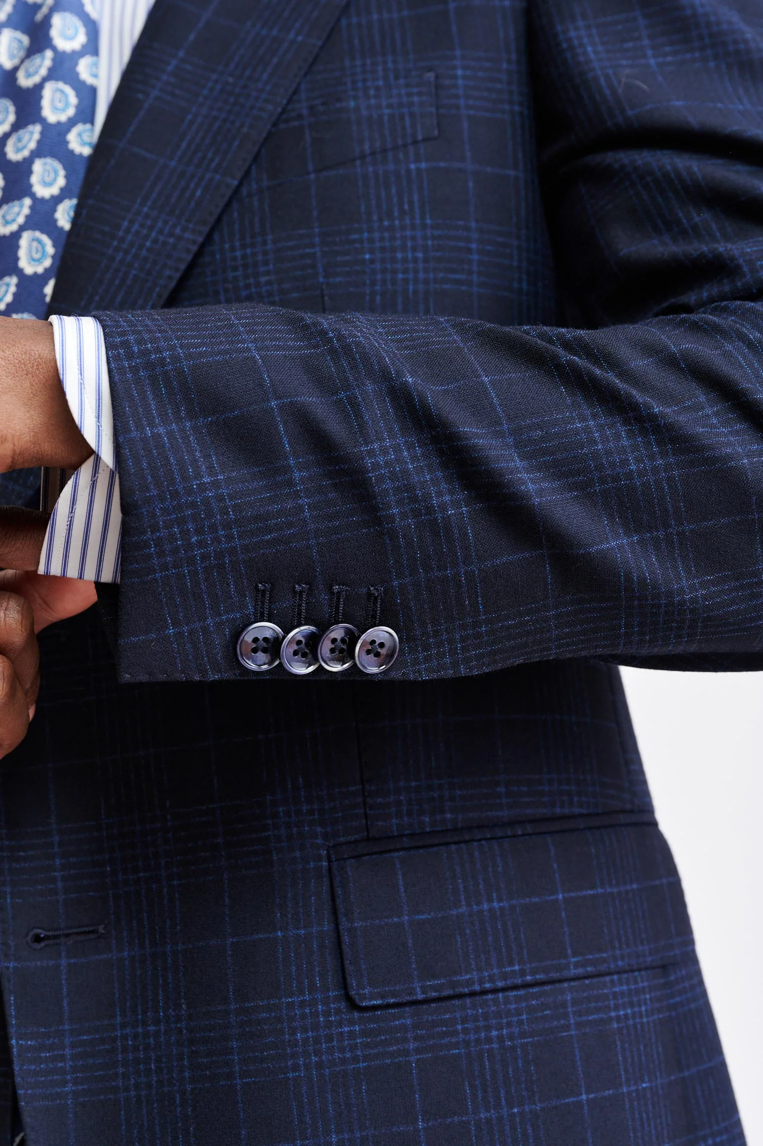 Dark Blue Wool & Cotton Soho Jacket Riviera Trend - Image 4
