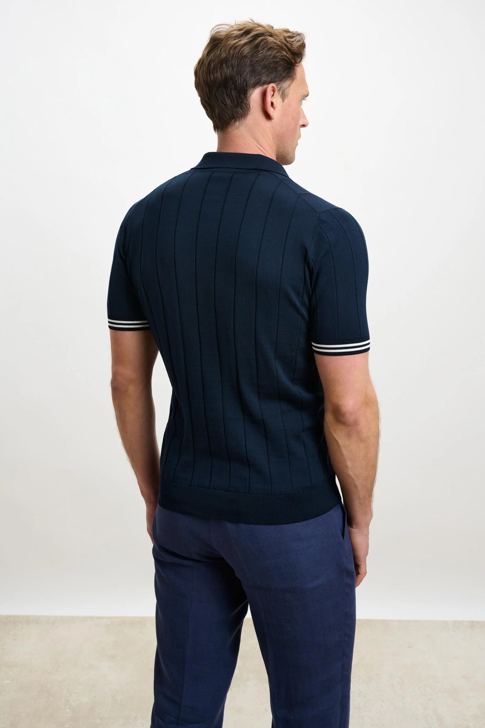 Navy Cotton Dawlish Knitwear - Image 4