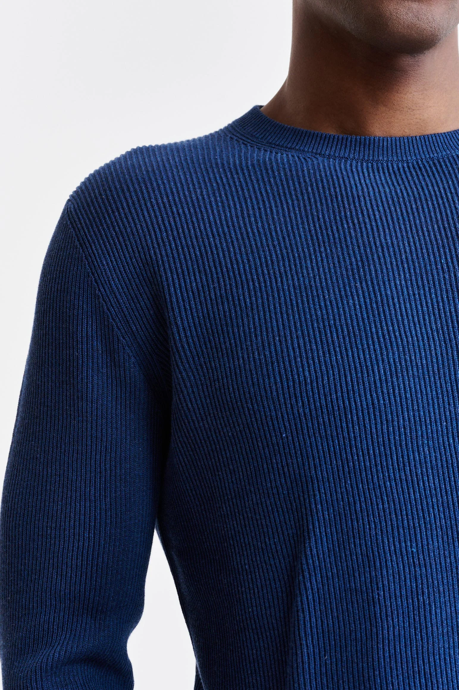 Denim Blue Cotton Crewneck Harrow Knitwear - Image 3