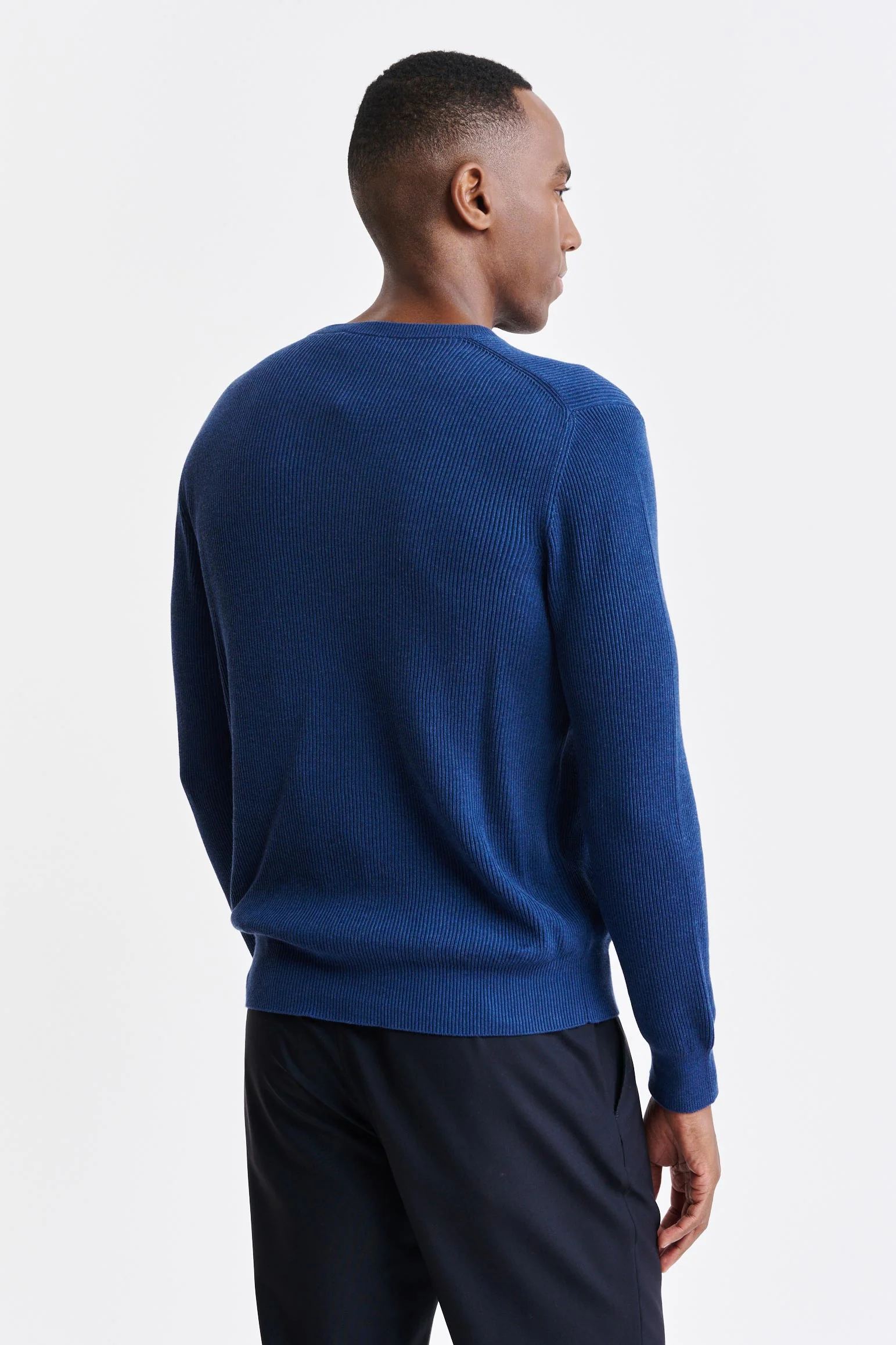 Denim Blue Cotton Crewneck Harrow Knitwear - Image 4