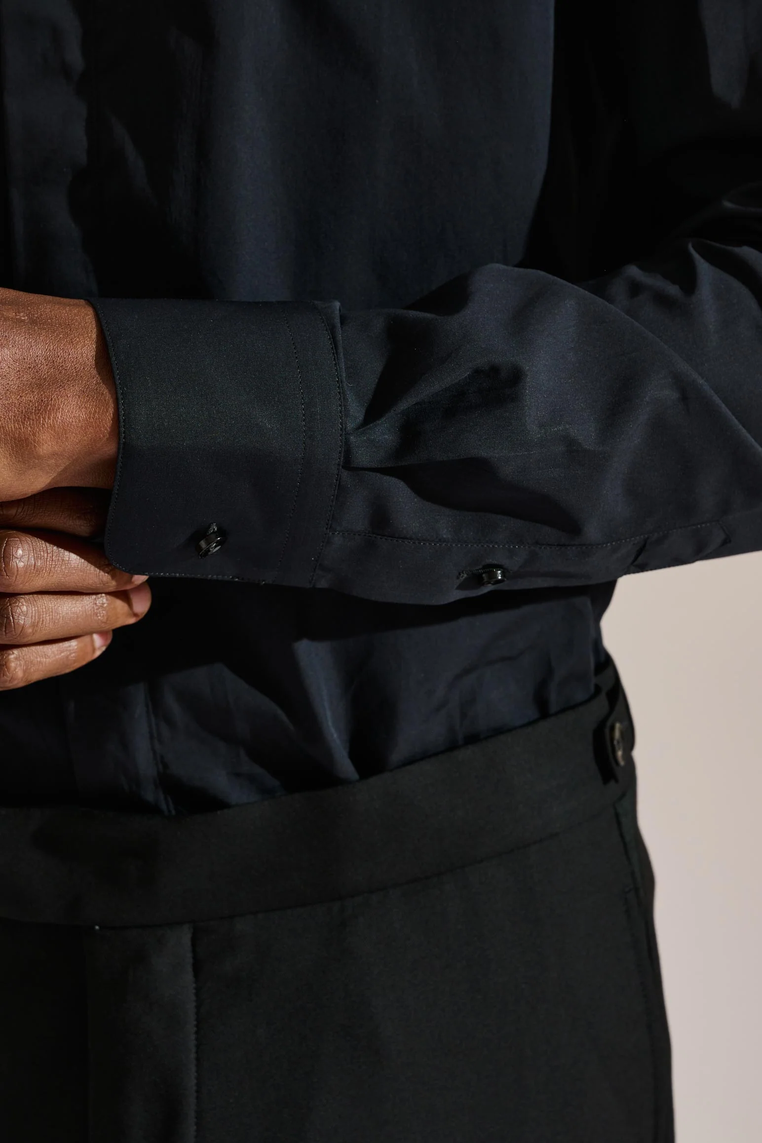 Black Poplin Formal Shirt - Image 5