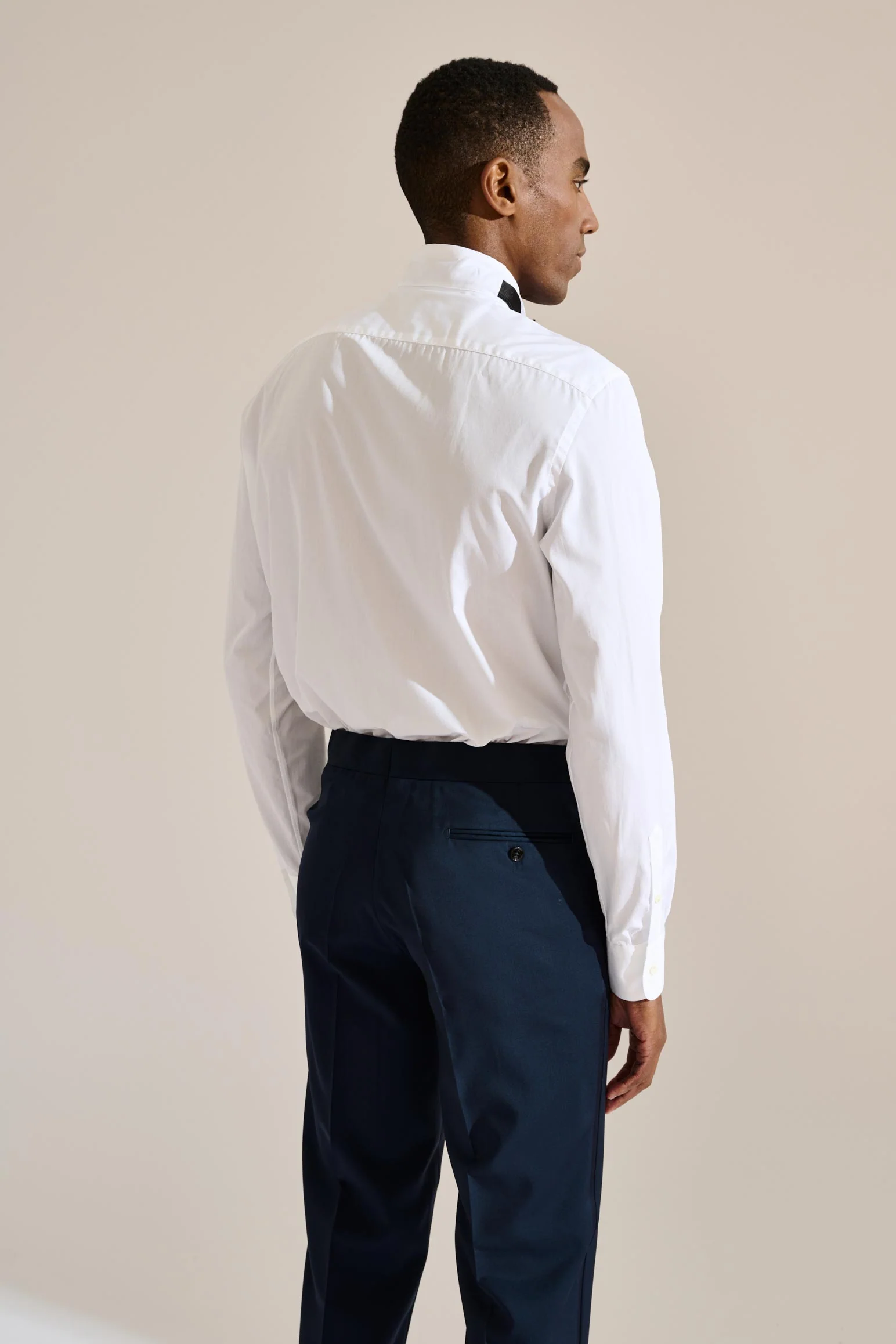 White Poplin Formal Shirt Hidden Button - Image 5