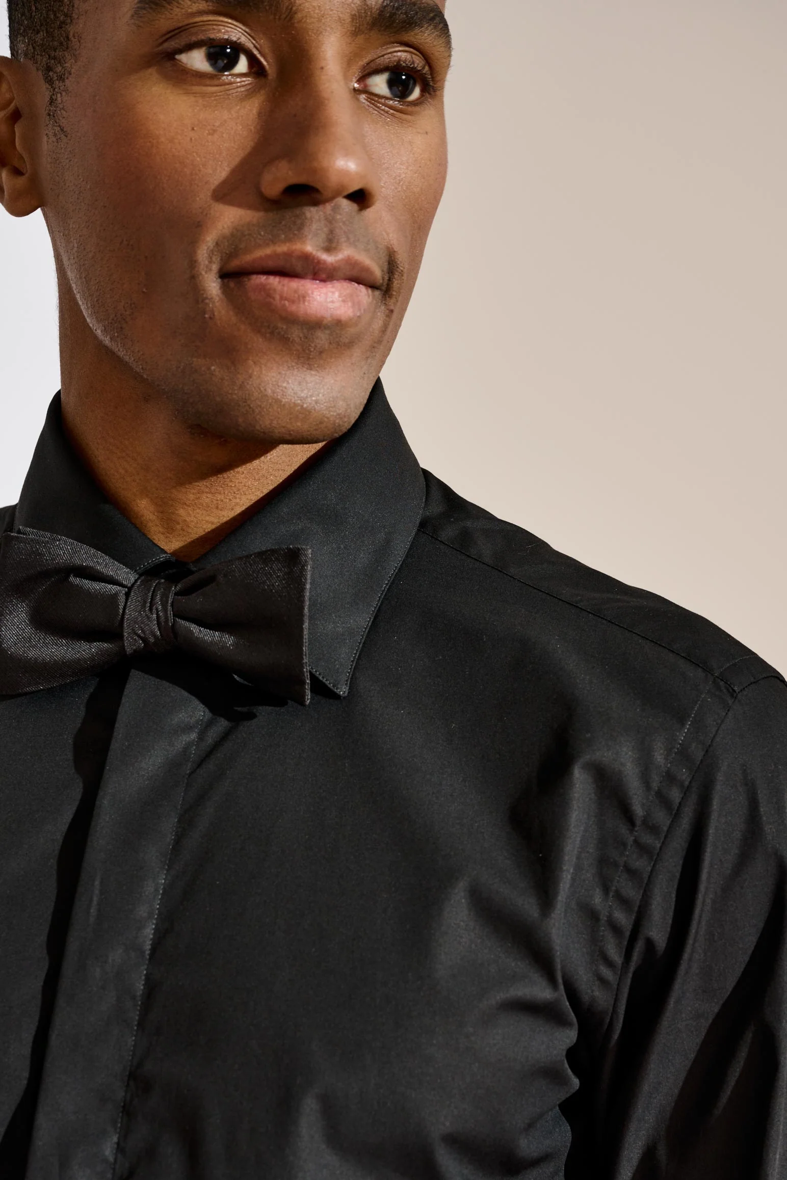 Black Poplin Formal Shirt Stretch - Image 4