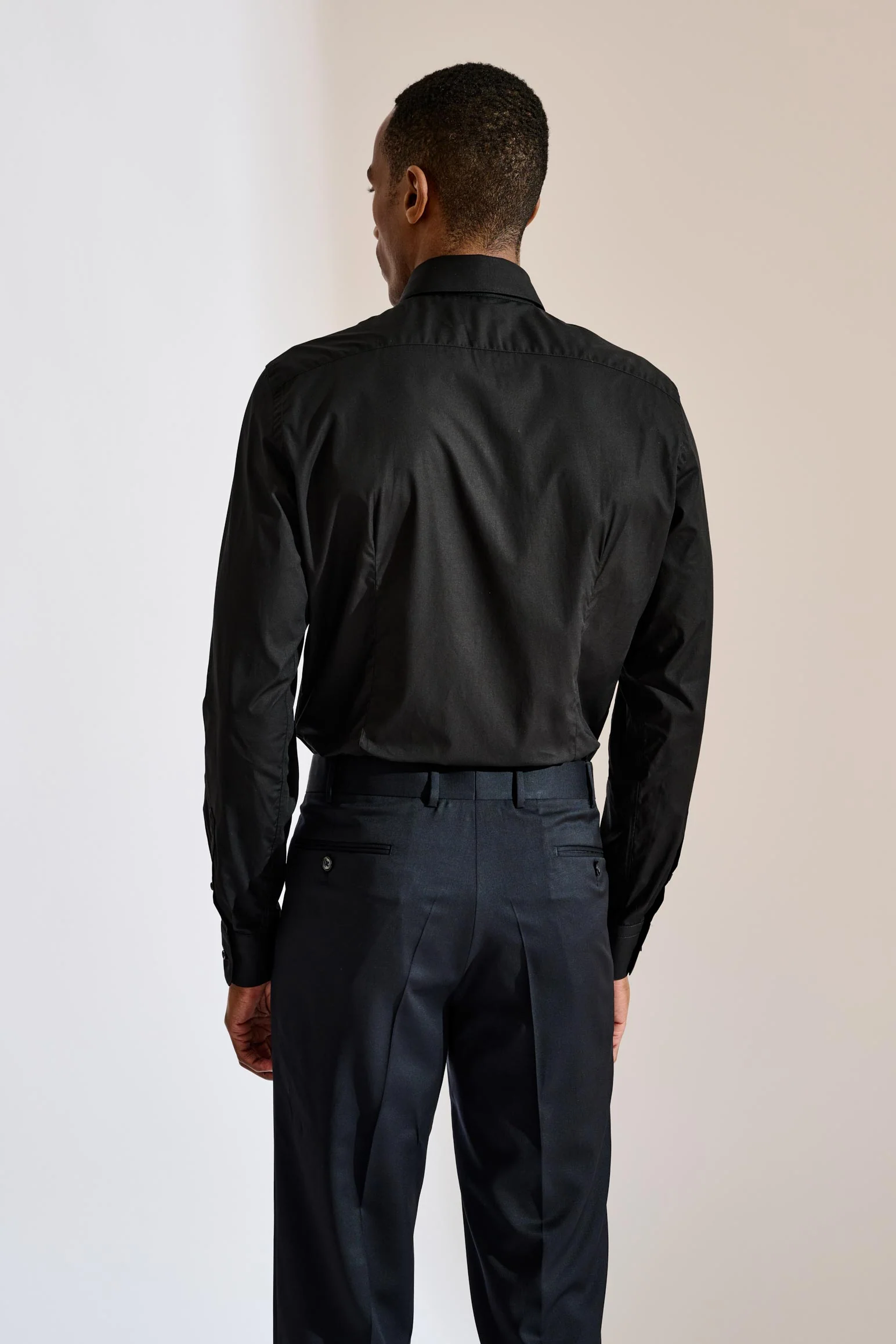 Black Poplin Formal Shirt Stretch - Image 5