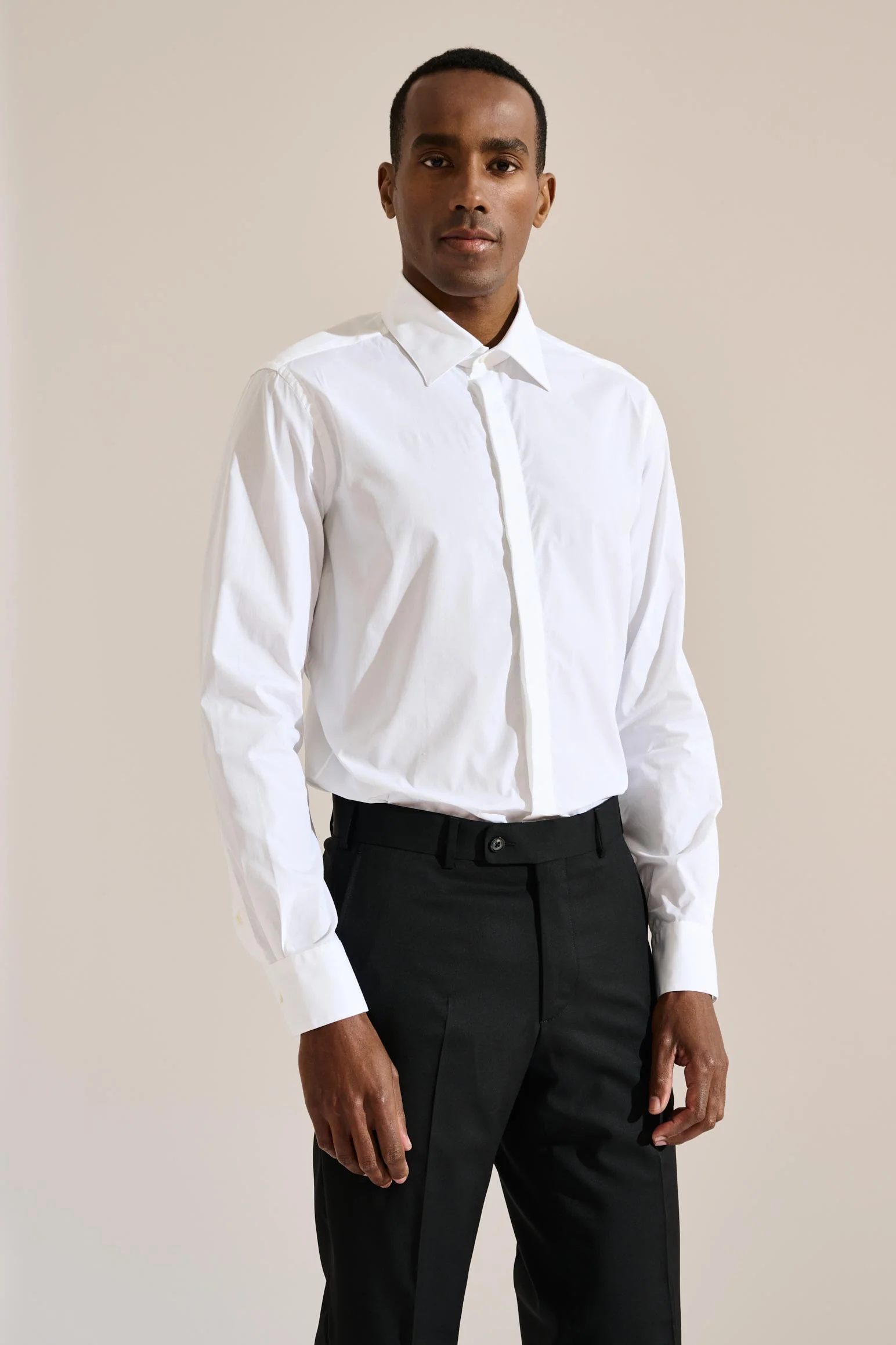 White Poplin Formal Shirt Stretch - Image 10