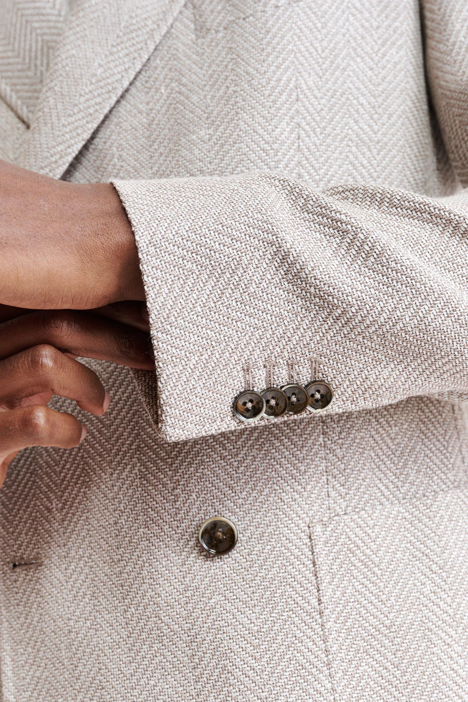 Light Beige Wool & Linen Kenton Jacket Jazz - Image 4