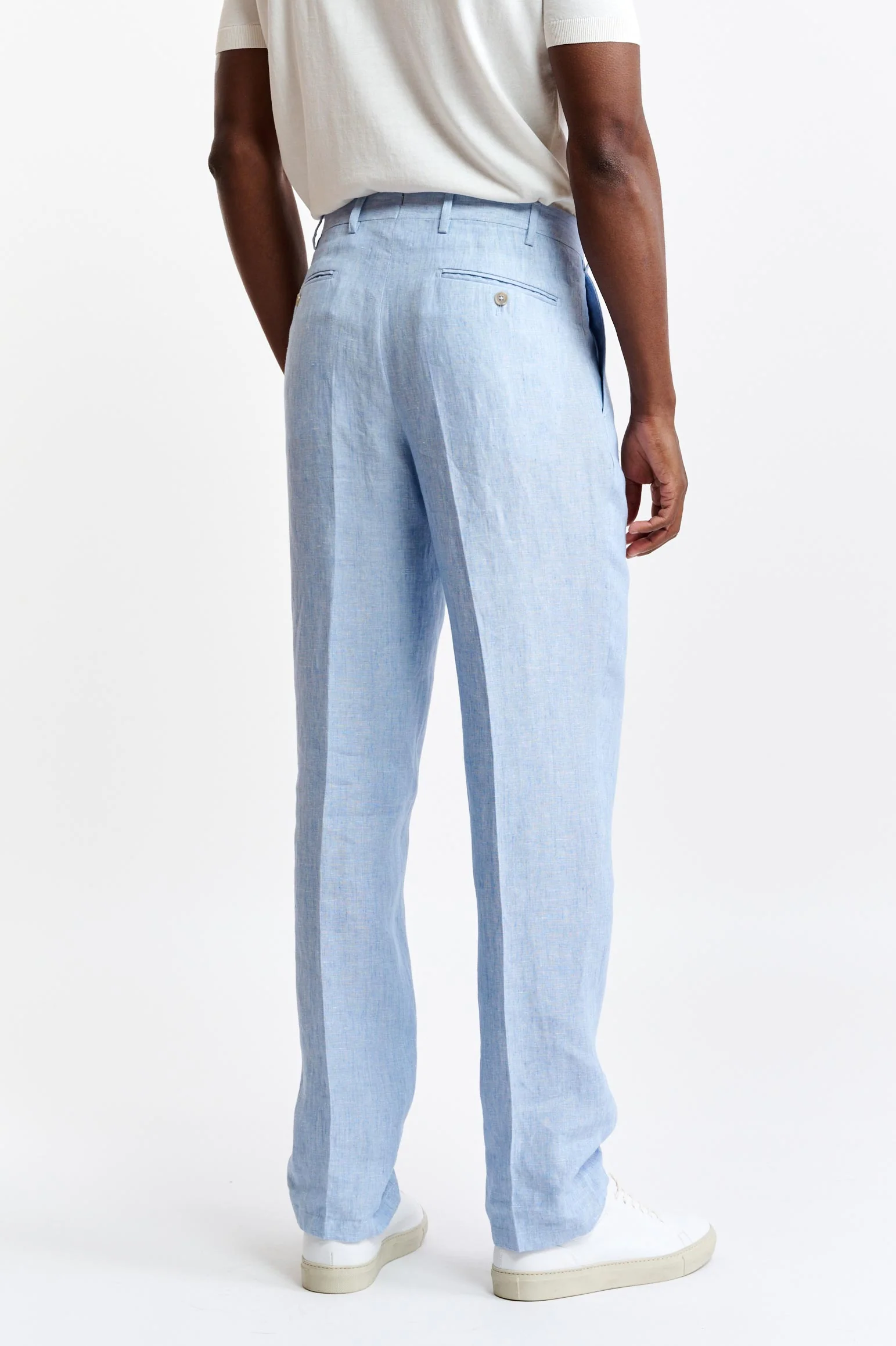 Light Blue 100% Linen Xander Trousers Pure Linen - Image 6
