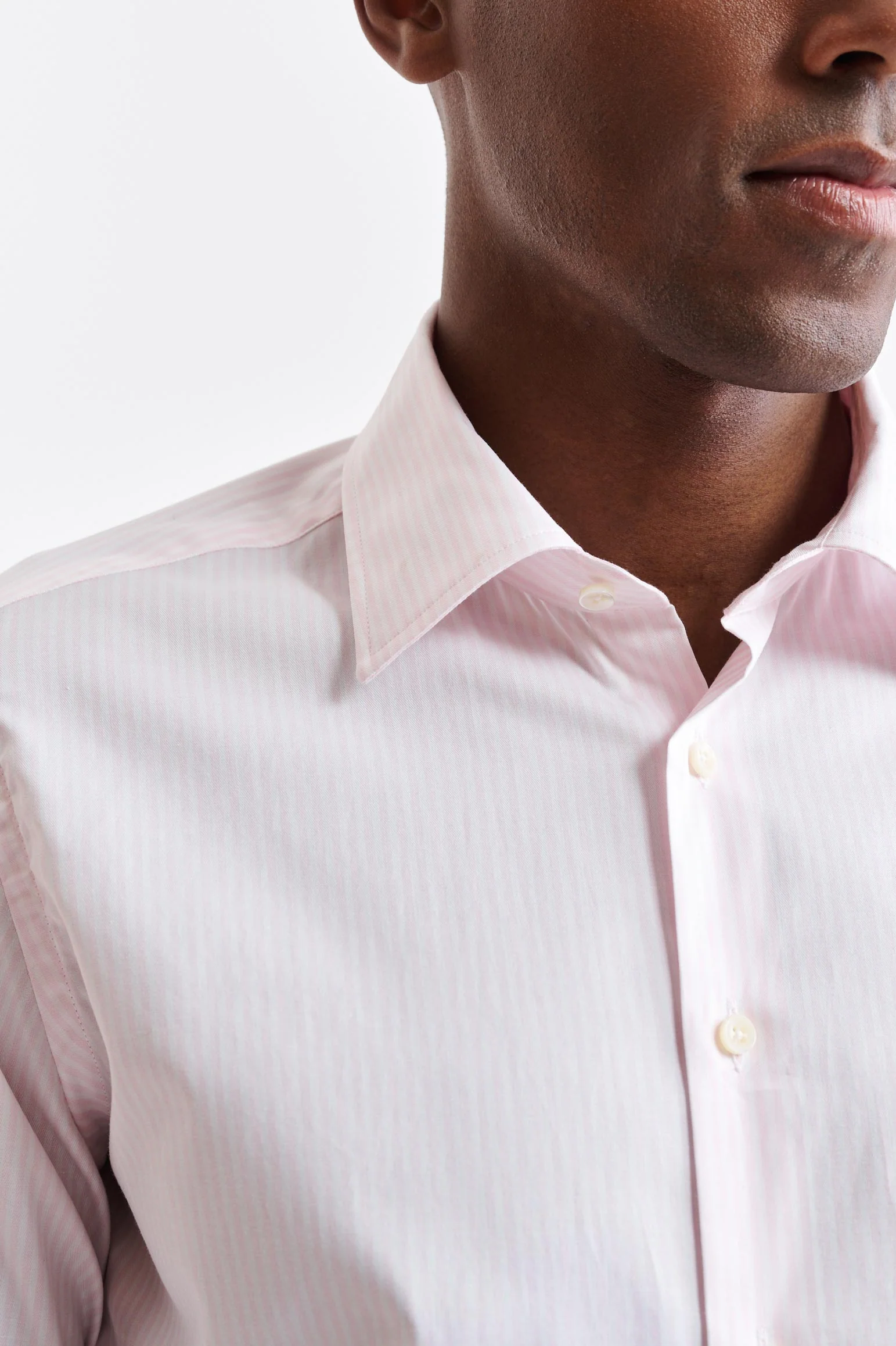 Light Pink & White Cotton Twill Formal Shirt - Image 3