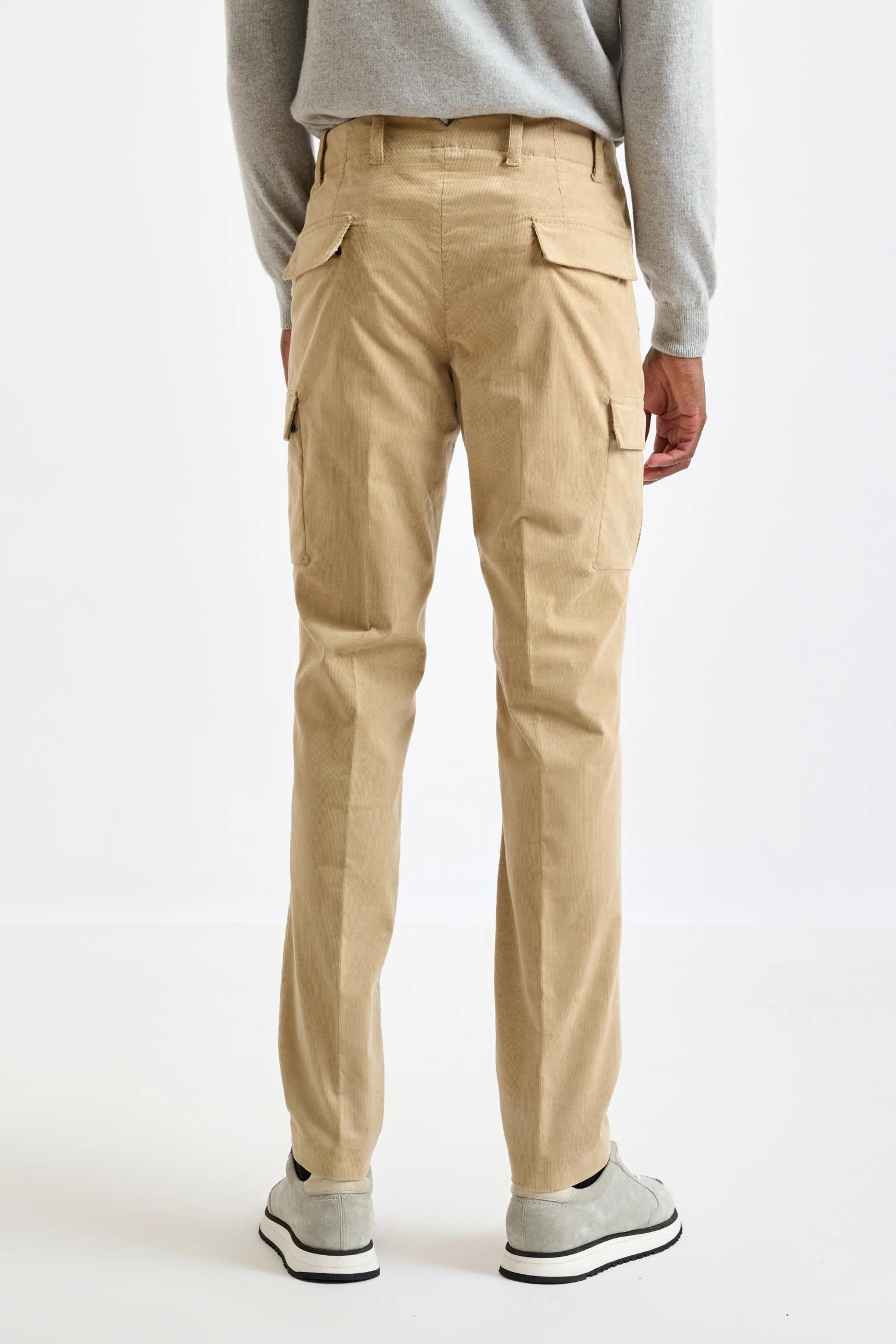 Light Brown Cotton Helston Cargo Trousers Corduroy - Image 3