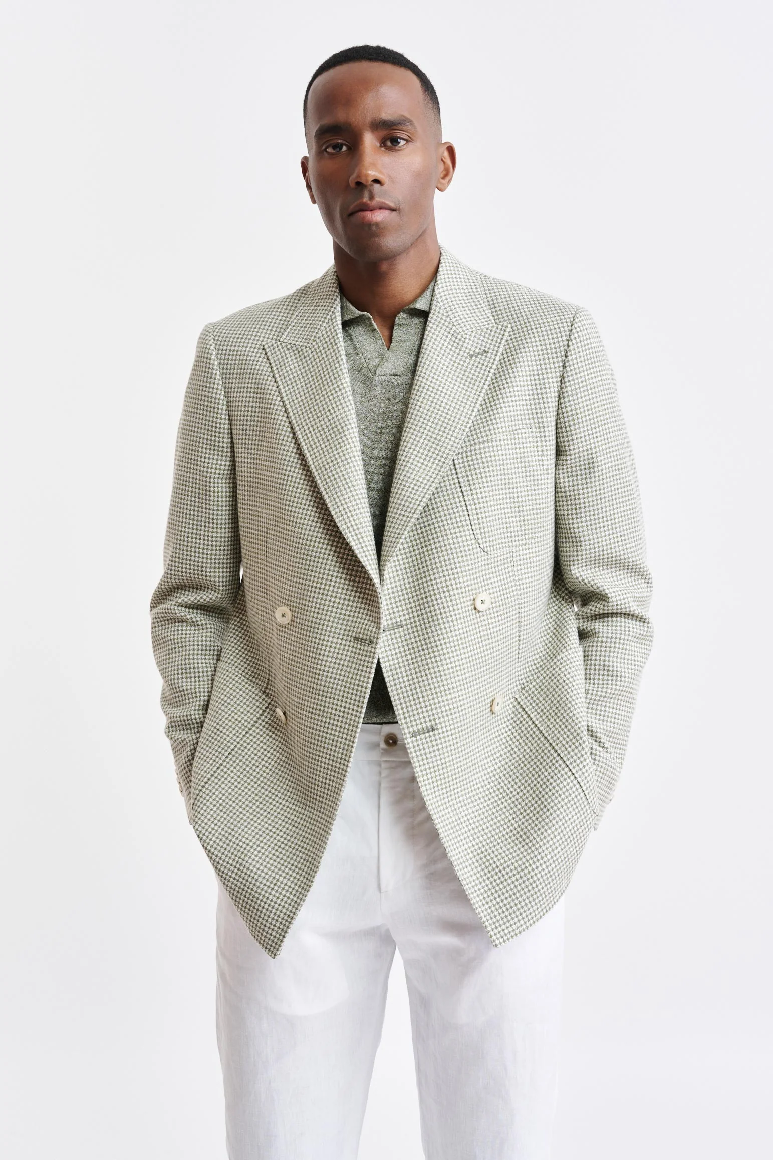 Light Green Wool & Cotton Soho Jacket Riviera Trend - Image 3