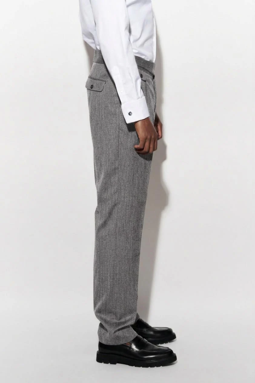 Light Grey 100% Wool Gurkha Trousers New Deluxe - Image 3