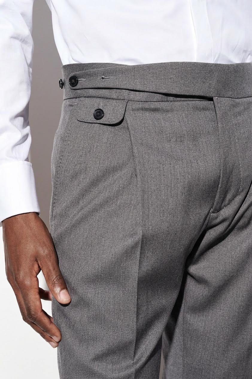 Light Grey 100% Wool Gurkha Trousers New Deluxe - Image 4