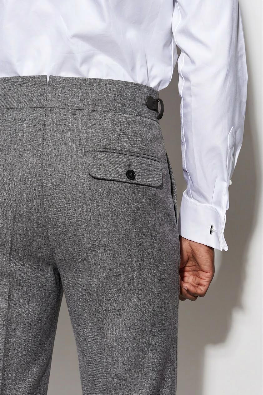 Light Grey 100% Wool Gurkha Trousers New Deluxe - Image 6