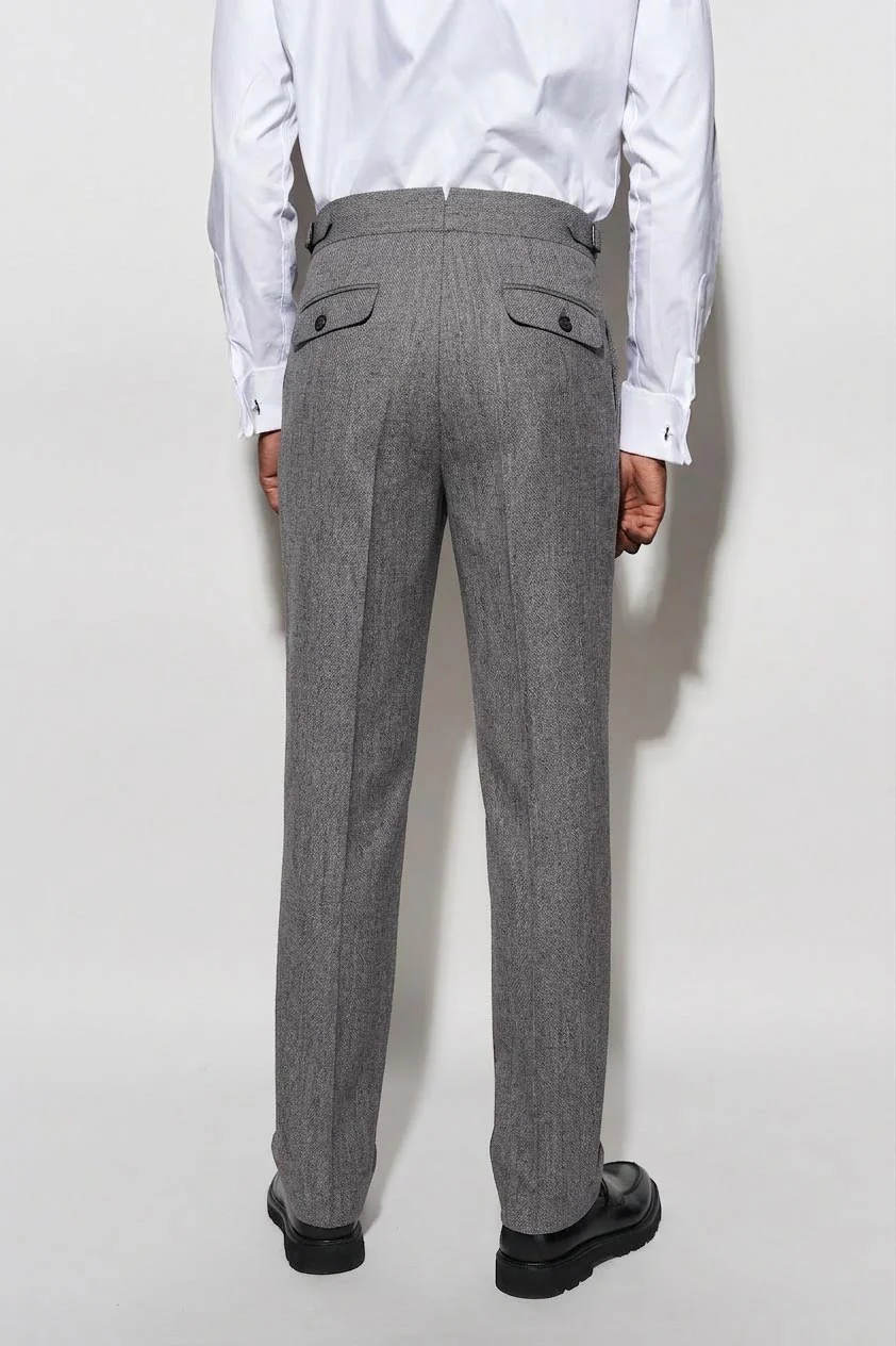 Light Grey 100% Wool Gurkha Trousers New Deluxe - Image 7