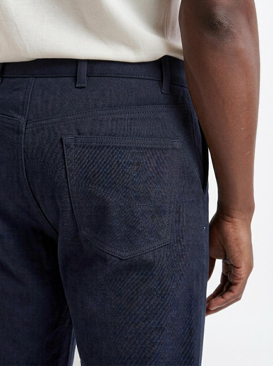 Medium Blue Five Pocket Trousers Cashmere Cotton - Image 5