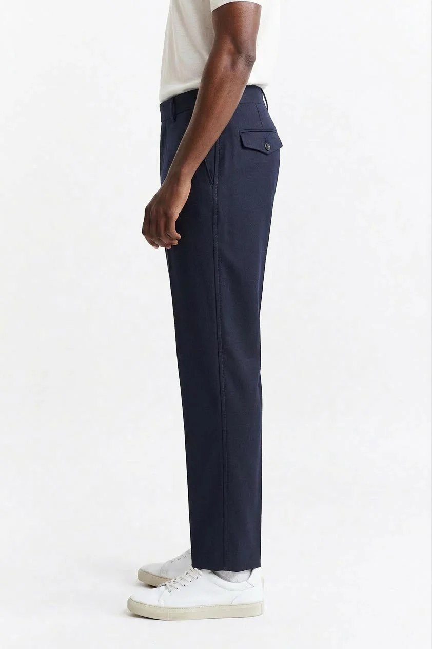 Medium Blue Gurkha Trousers Cashmere Cotton - Image 3