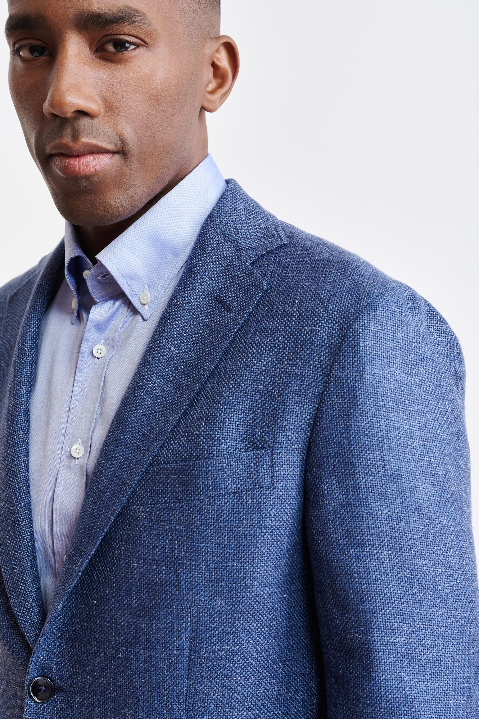 Medium Blue Wool & Linen Kenton Jacket Jazz - Image 3