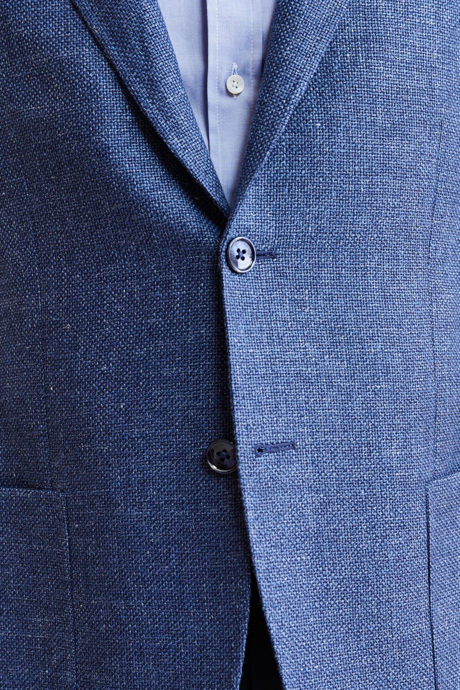 Medium Blue Wool & Linen Kenton Jacket Jazz - Image 4