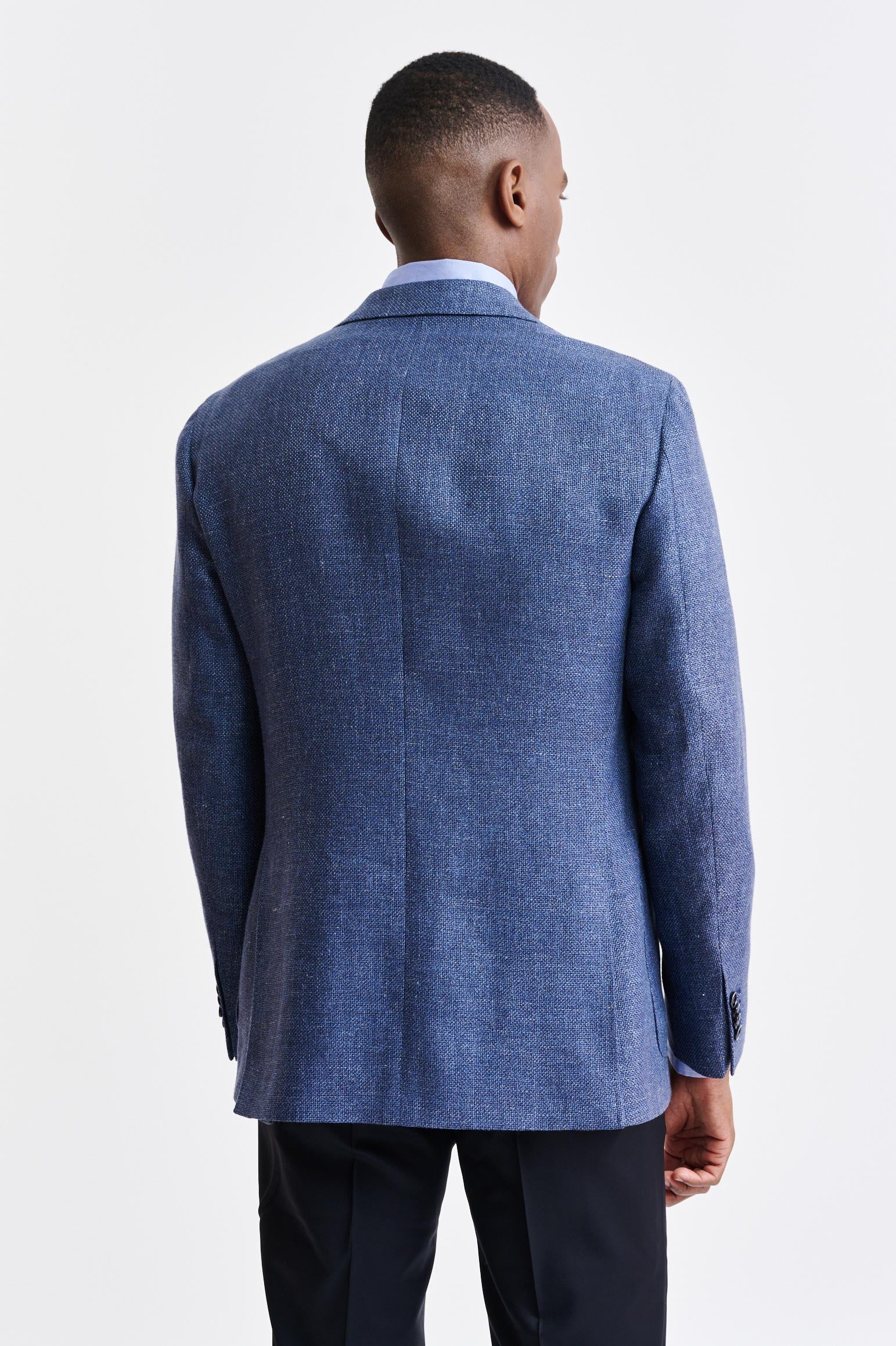 Medium Blue Wool & Linen Kenton Jacket Jazz - Image 7