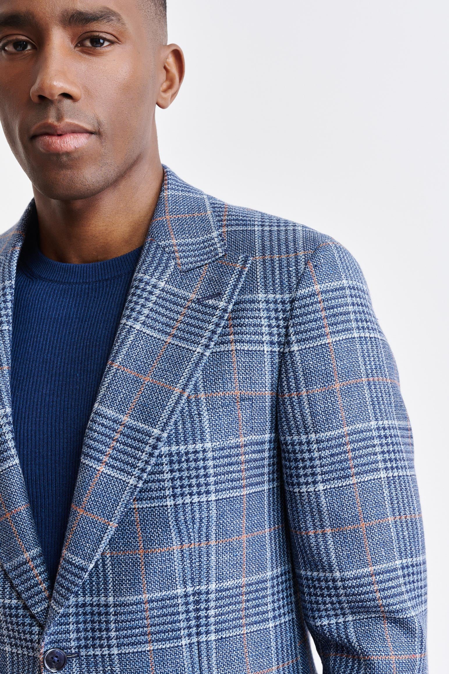 Medium Blue Wool & Linen Soho Jacket Riviera Trend - Image 3
