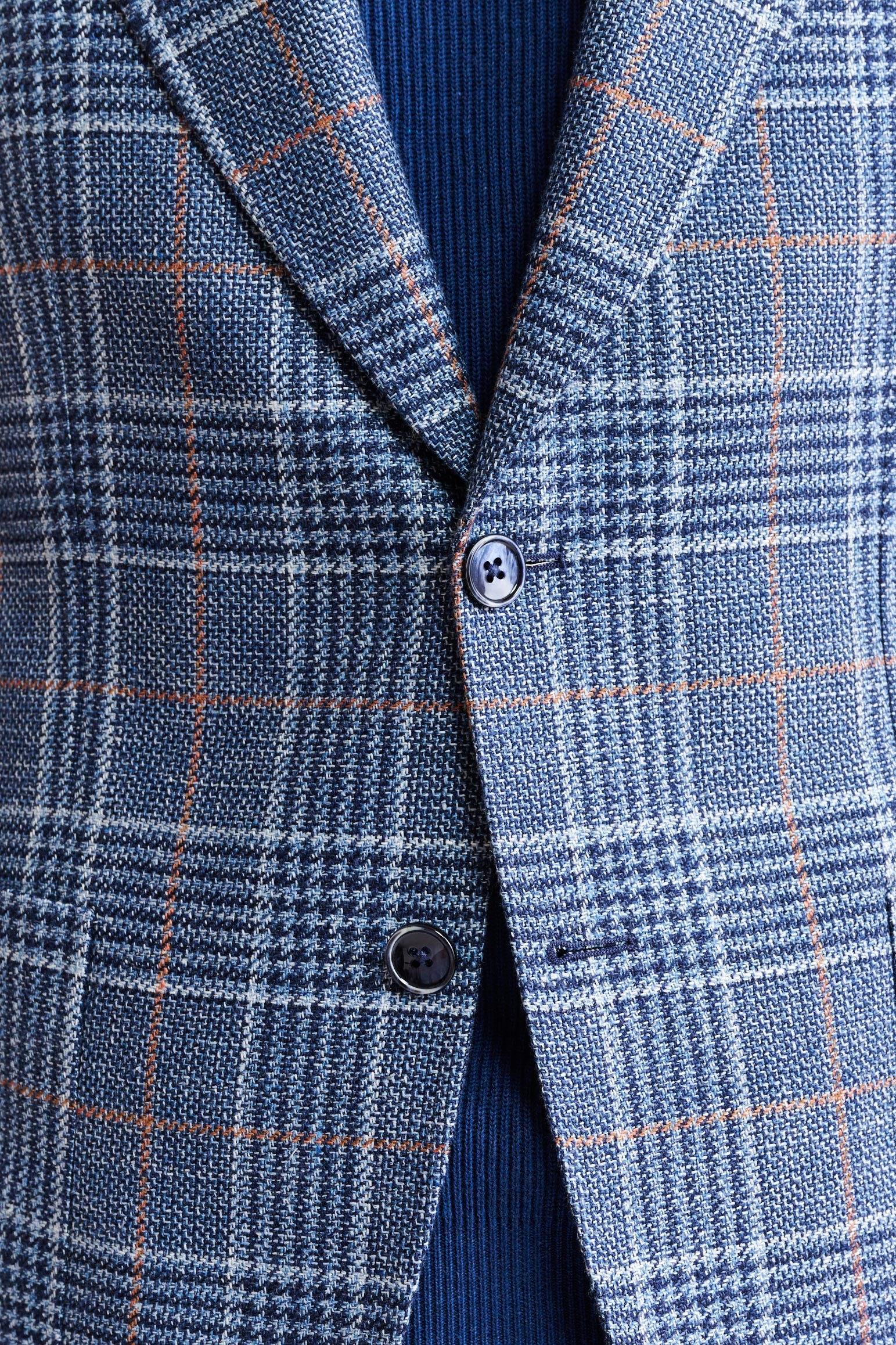 Medium Blue Wool & Linen Soho Jacket Riviera Trend - Image 4