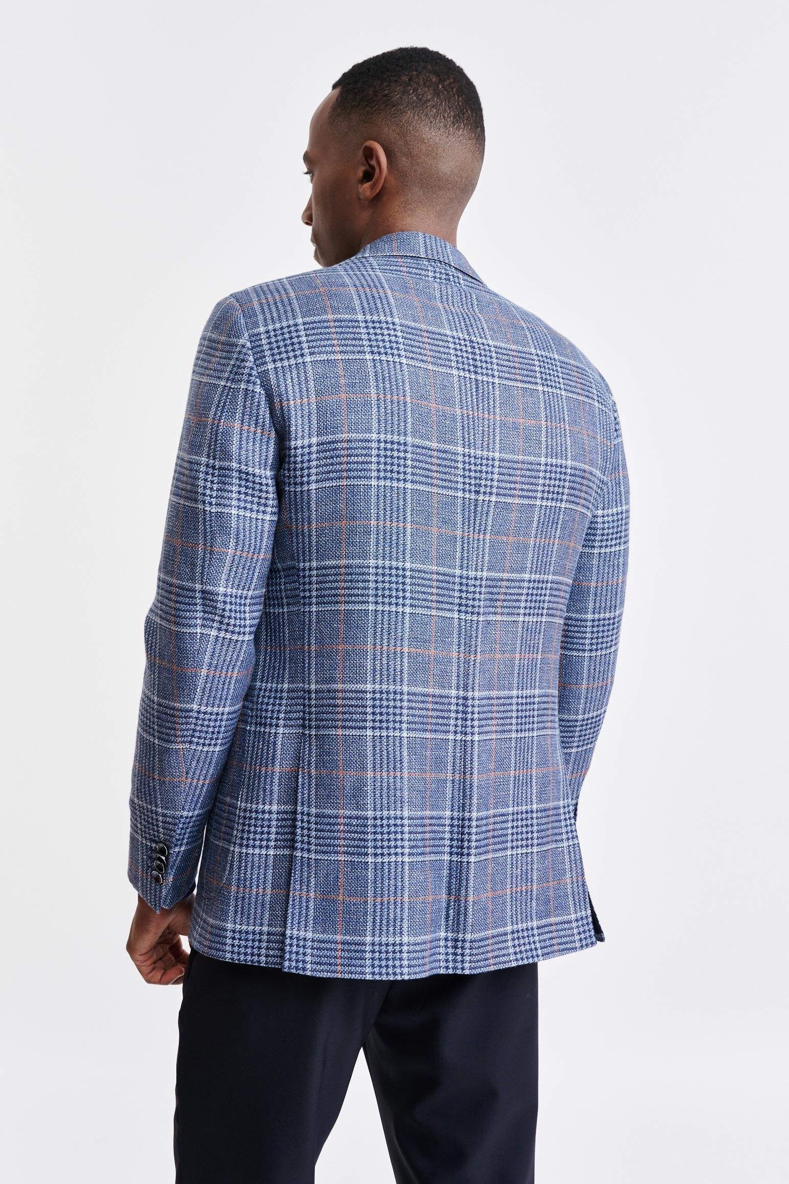 Medium Blue Wool & Linen Soho Jacket Riviera Trend - Image 7