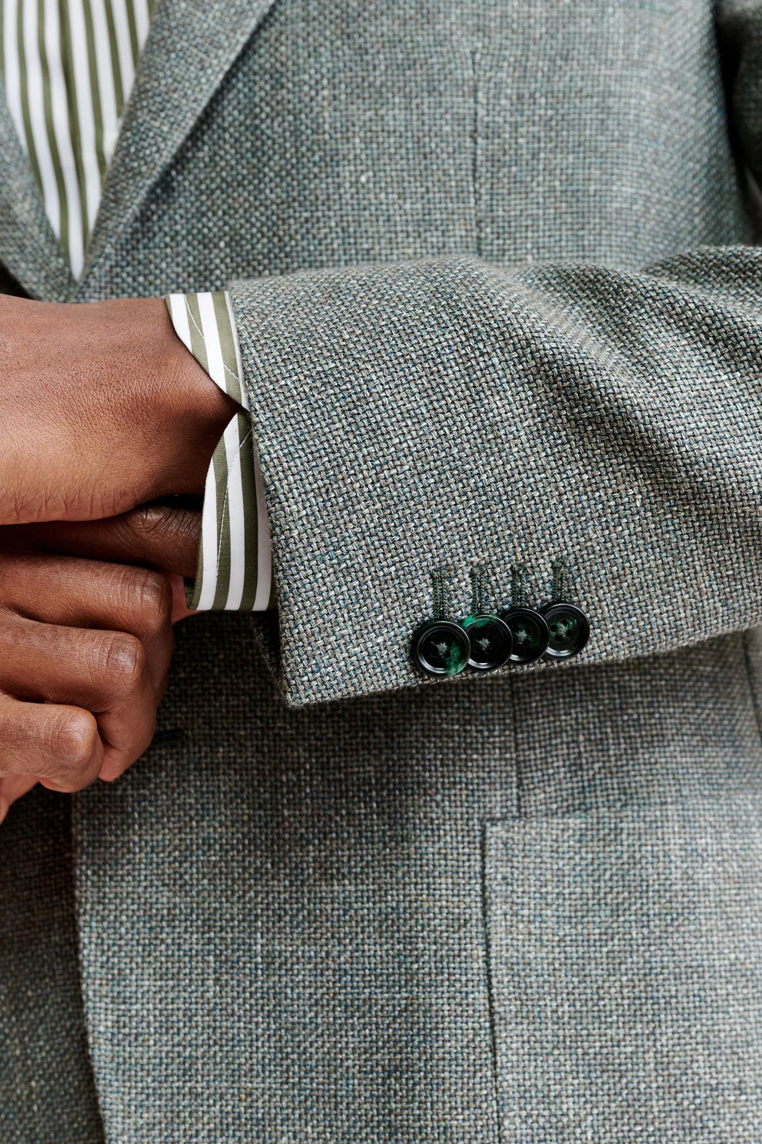 Medium Green Wool & Linen Kenton Jacket Jazz - Image 5