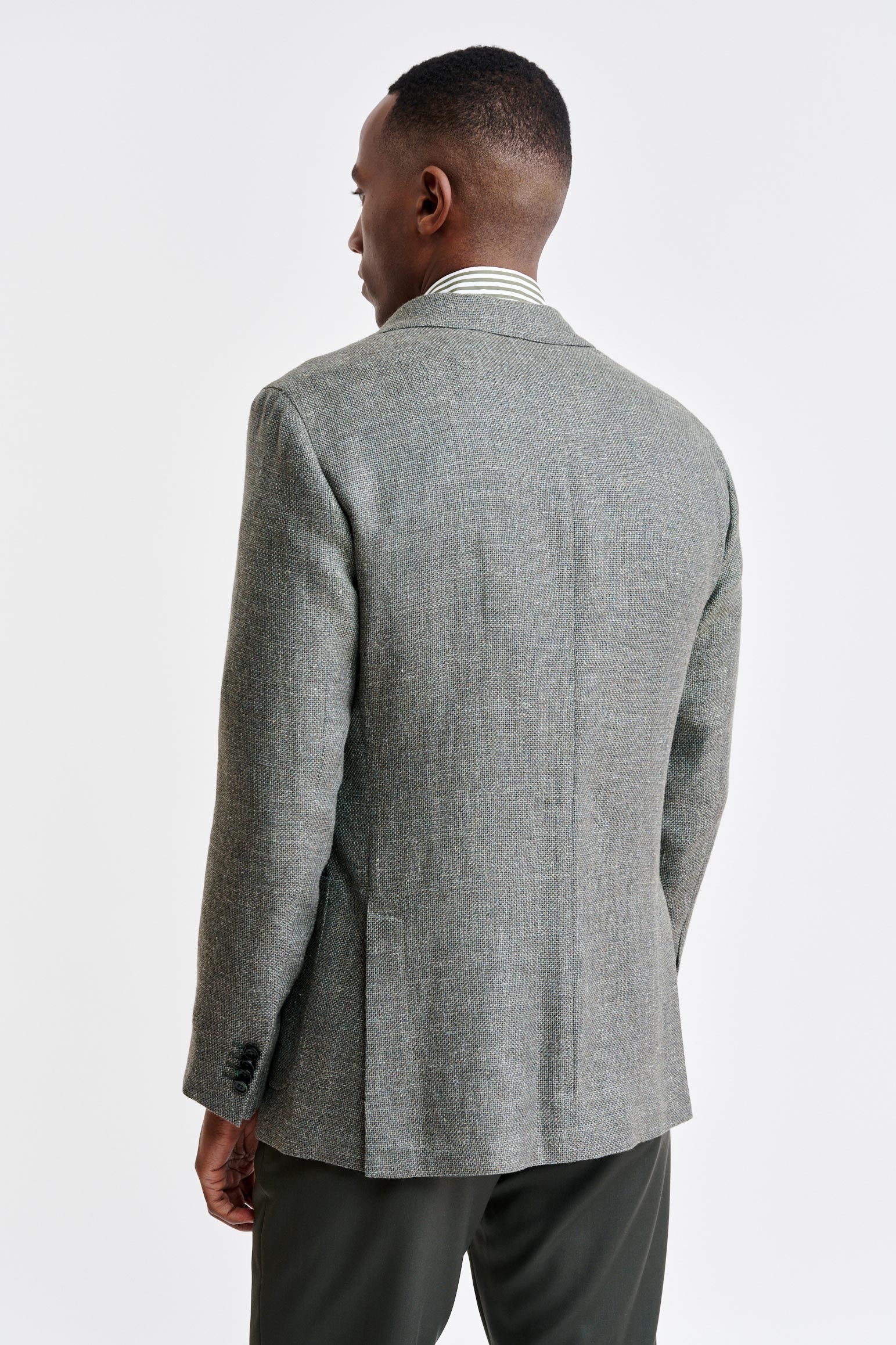 Medium Green Wool & Linen Kenton Jacket Jazz - Image 7