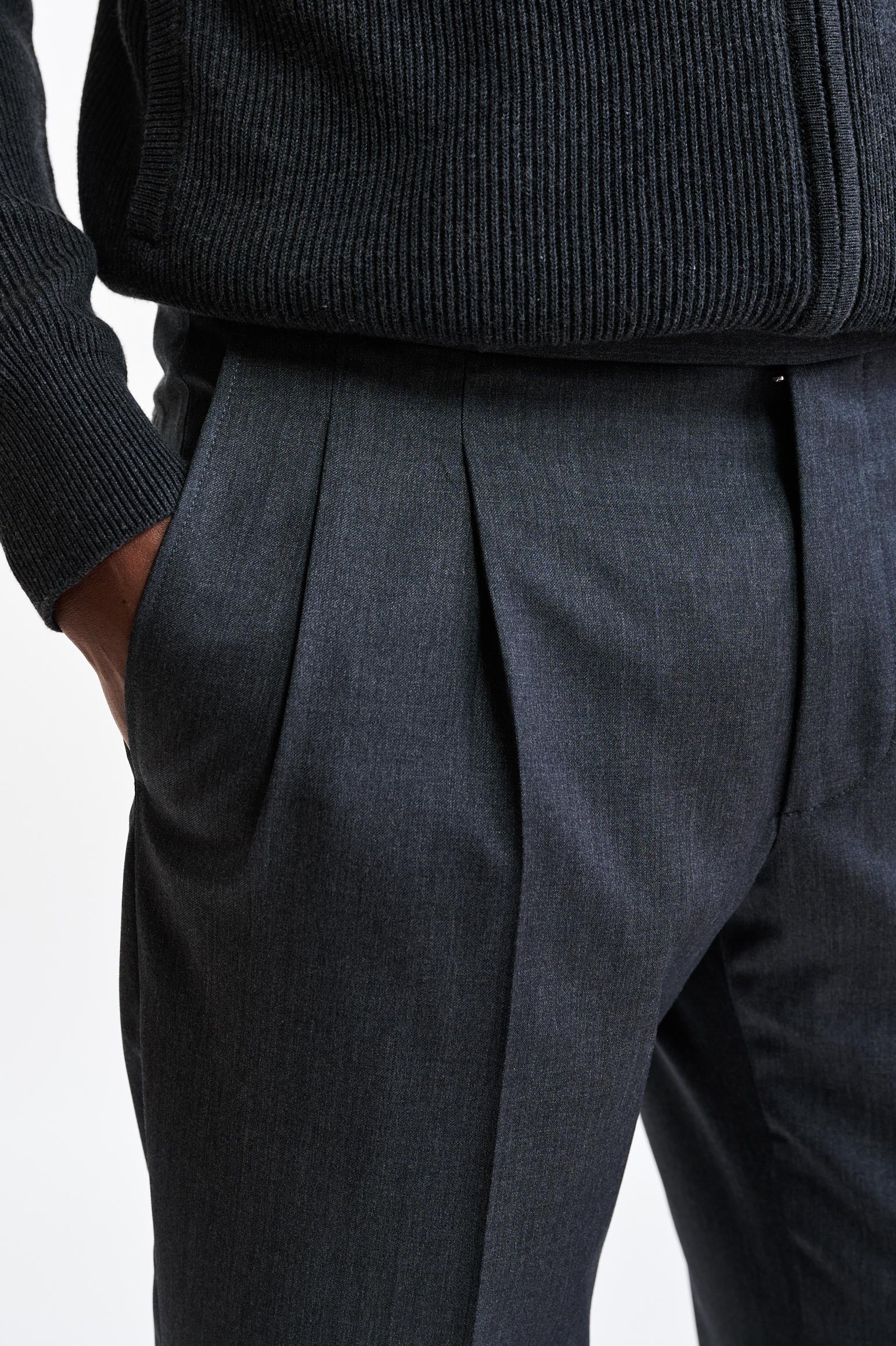 Medium Grey 100% Wool Super 100's Signature Trousers New Deluxe - Image 3