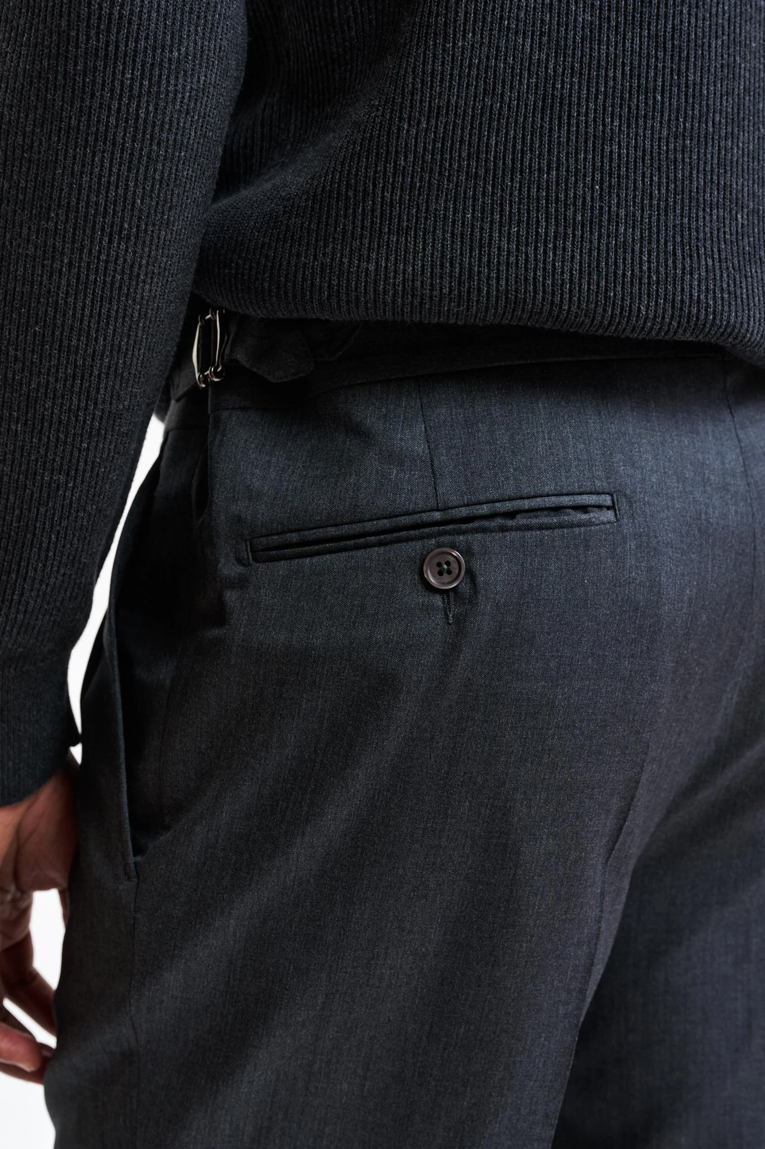 Medium Grey 100% Wool Super 100's Signature Trousers New Deluxe - Image 4