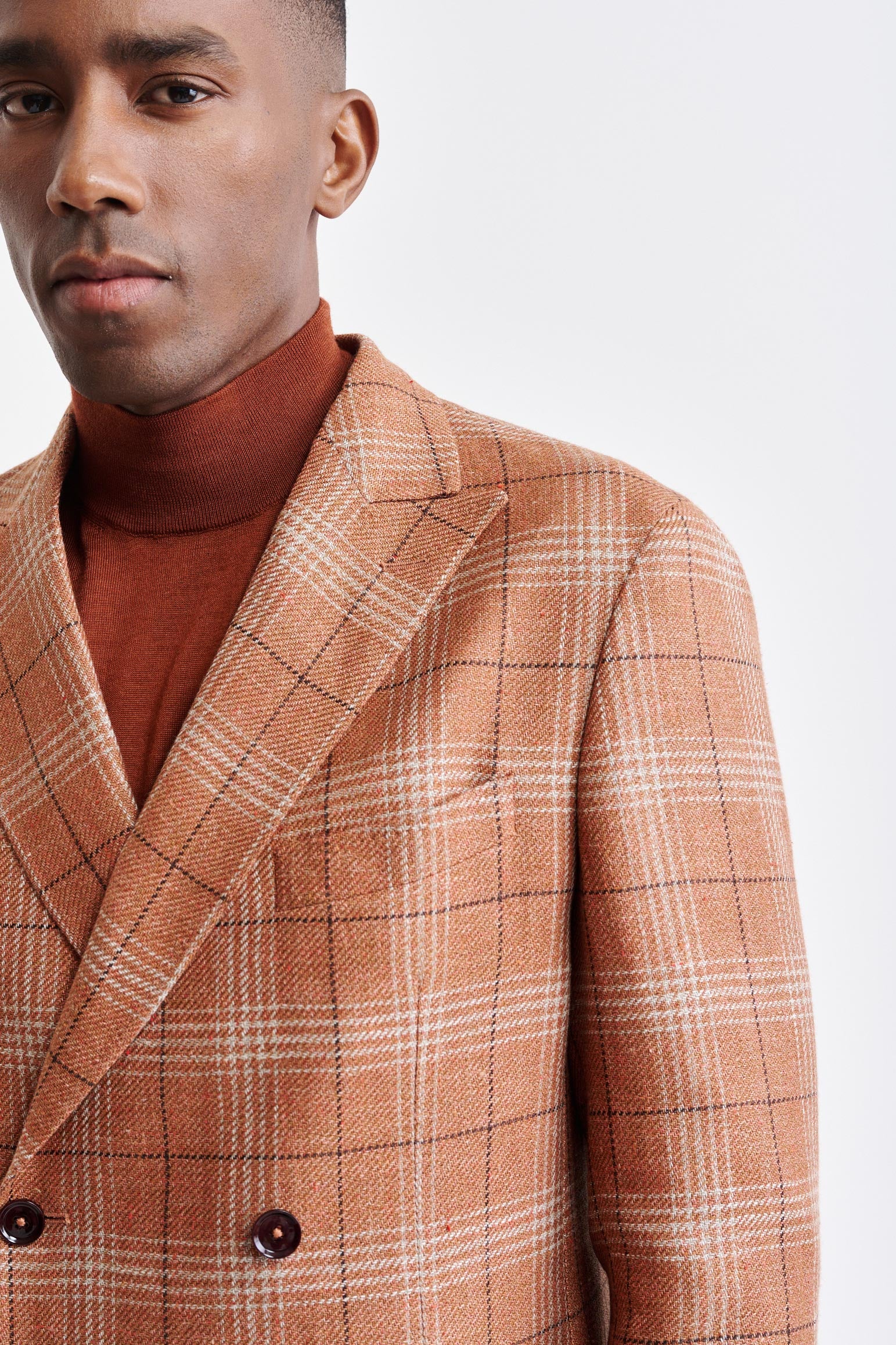 Medium Orange Wool & Linen Kenton Jacket Riviera Trend - Image 3