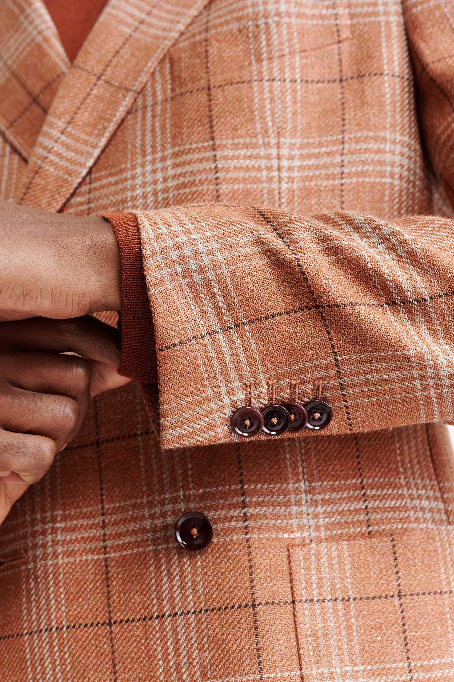 Medium Orange Wool & Linen Kenton Jacket Riviera Trend - Image 4