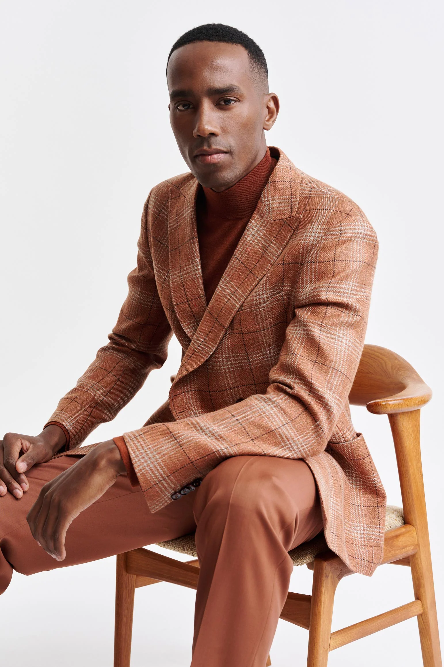 Medium Orange Wool & Linen Kenton Jacket Riviera Trend - Image 6