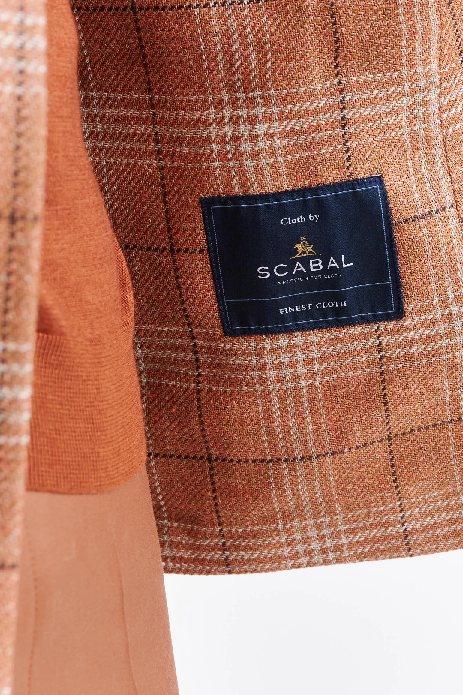 Medium Orange Wool & Linen Kenton Jacket Riviera Trend - Image 7