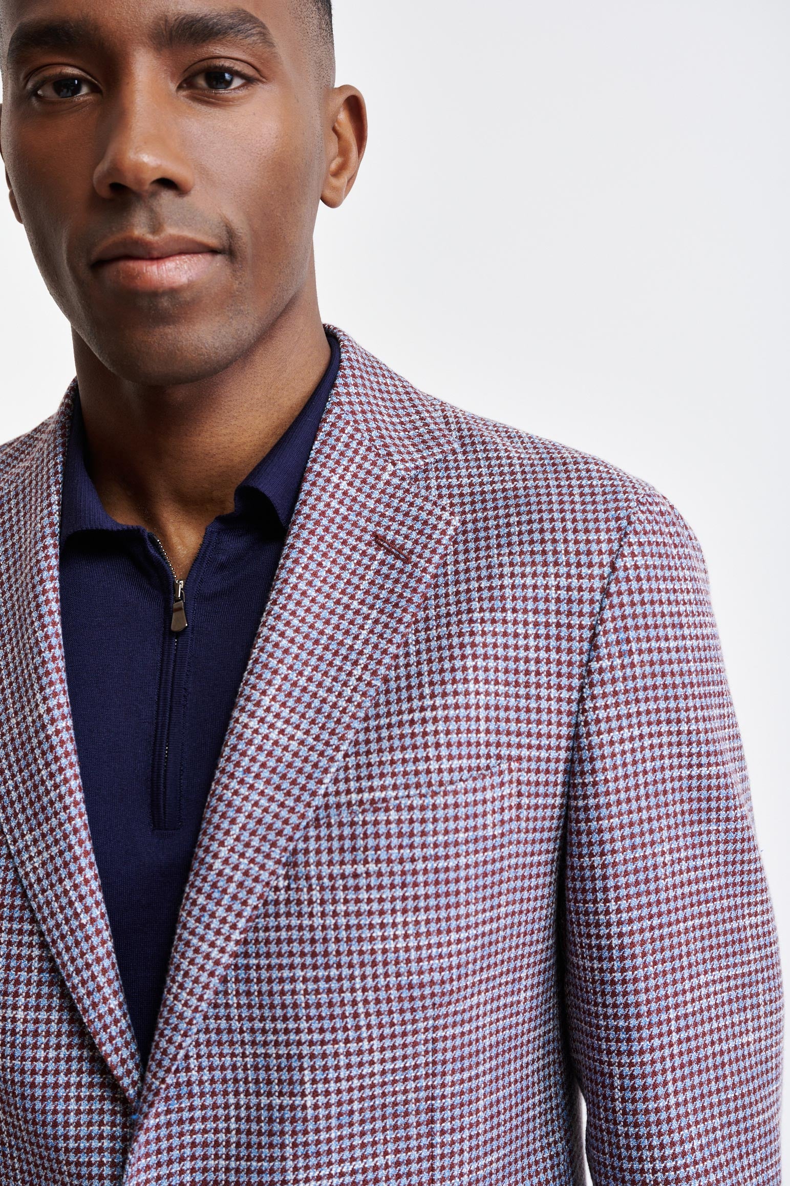 Burgundy Blue Cotton Kenton Jacket Riviera Trend - Image 3