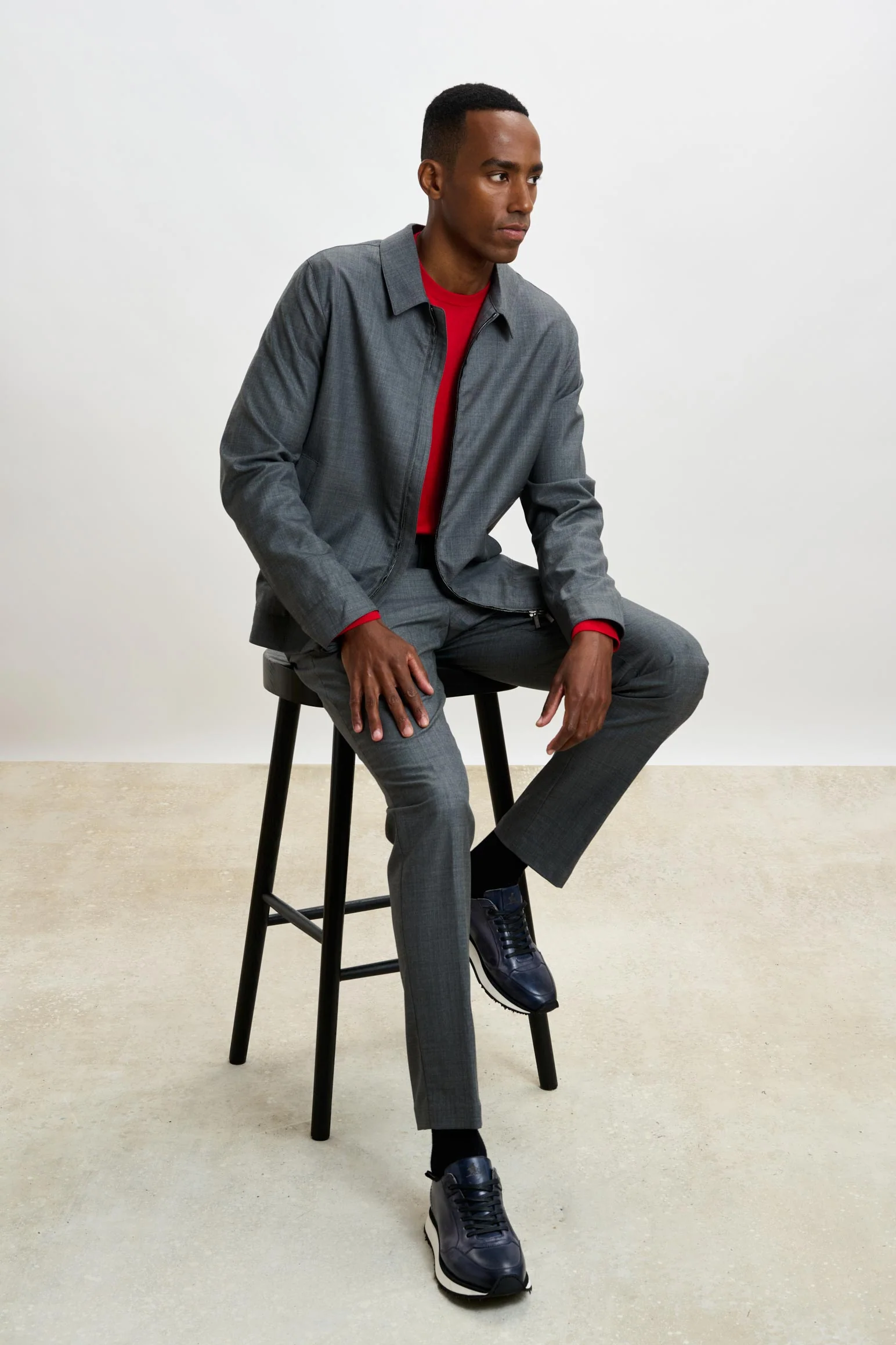 Light Grey Perth Drawstring Trousers Eton - Image 5