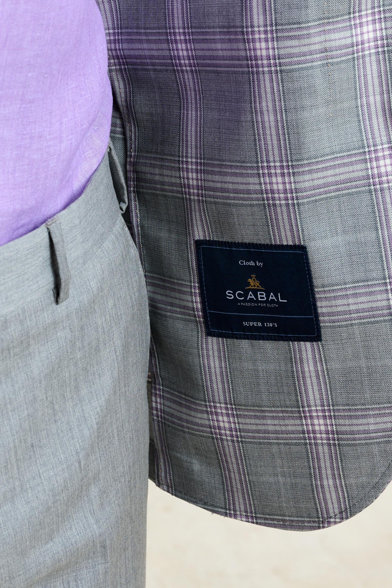 Light Grey & Lila Check Soho Jacket Mosaic - Image 6